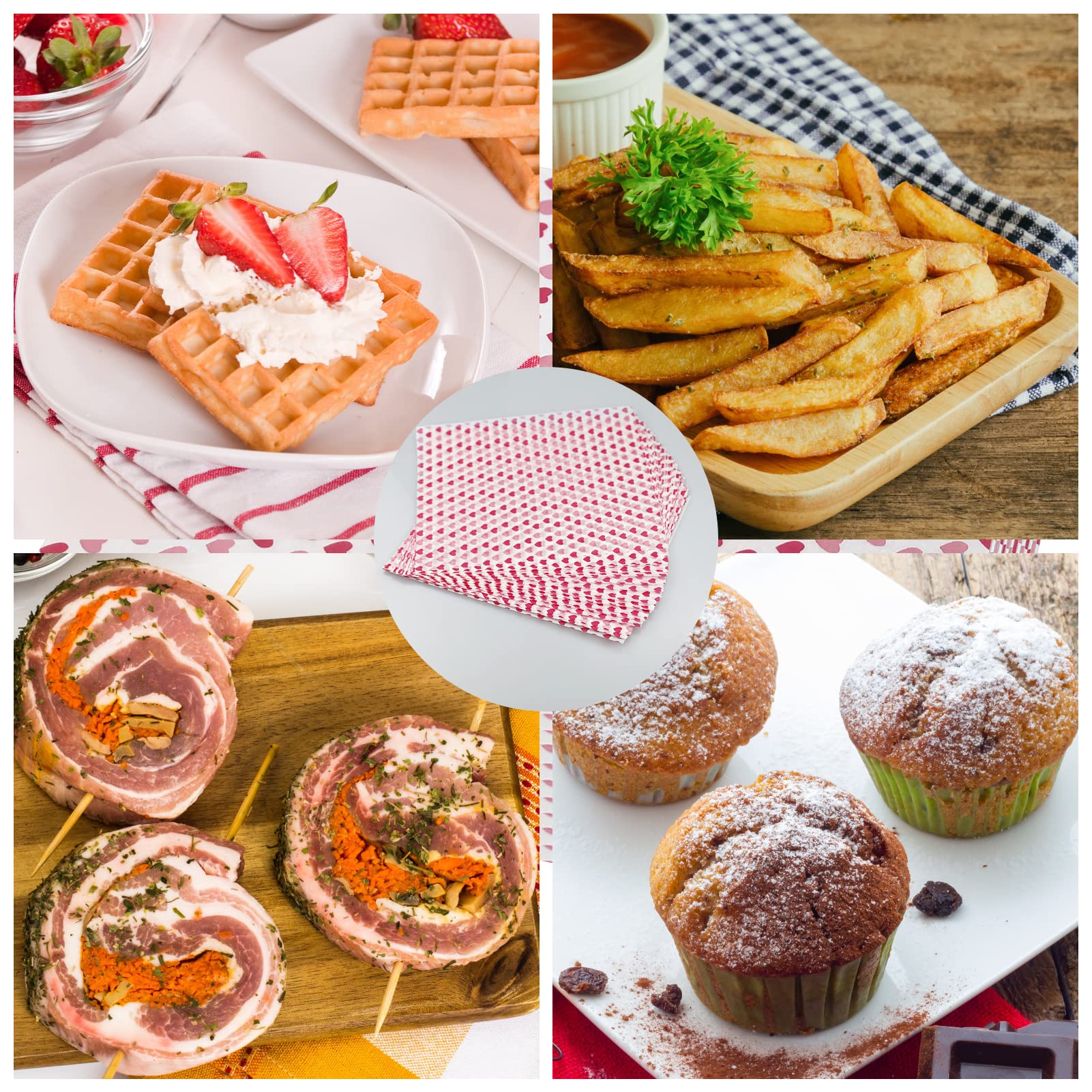 Carta Cerata Alimentare SZCXDKJ - 50 Fogli 21.5x25cm Impermeabile Per Dolci, Panini E Conservazione Cibo - Foto 5