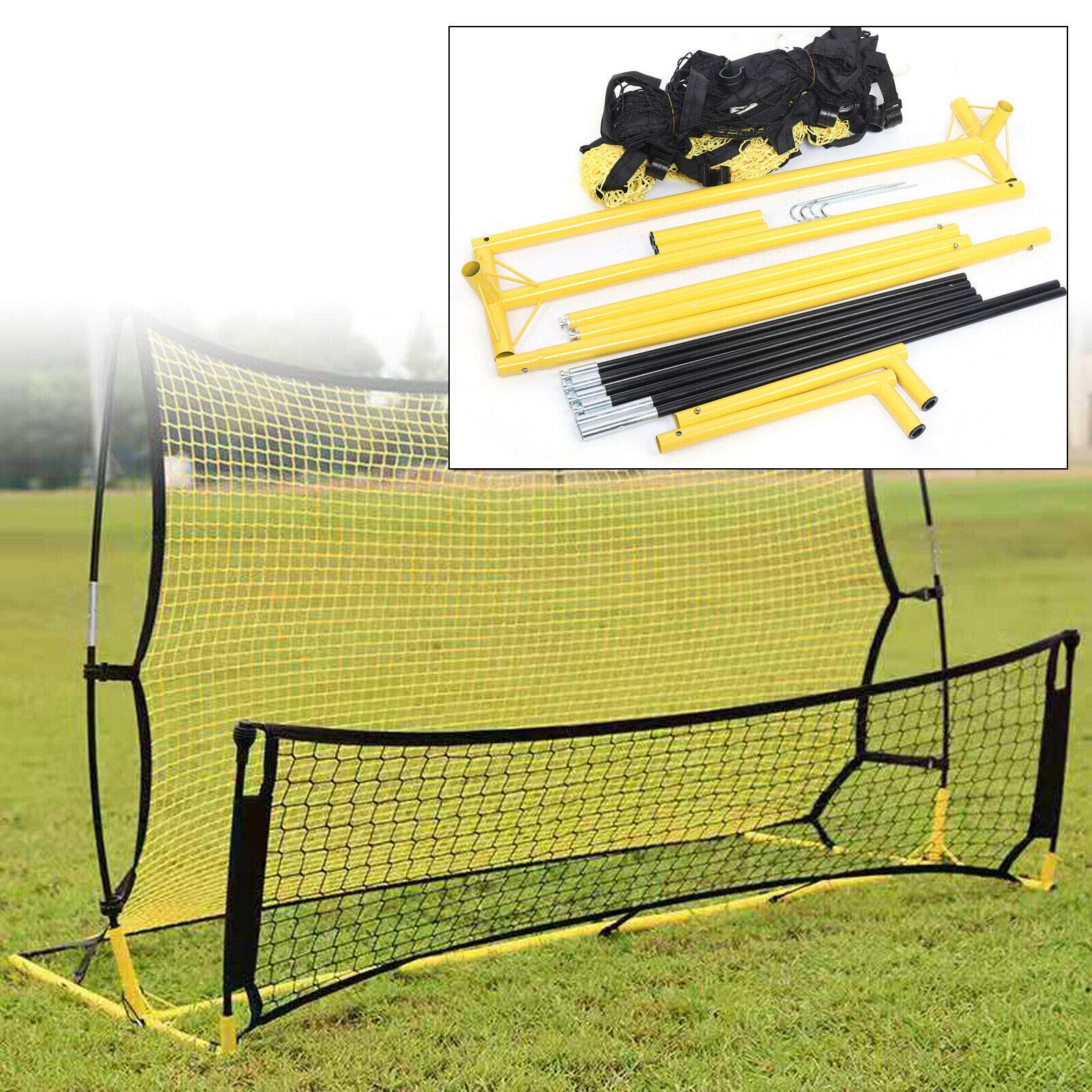 Rete da Rimbalzo per Calcio Rete da Rimbalzo per Calcio Attrezzatura Pieghevole Porta da tiro Allenamento 2 in 1 Design a Doppio Strato per praticare abilità, Come Passaggio, tiro
