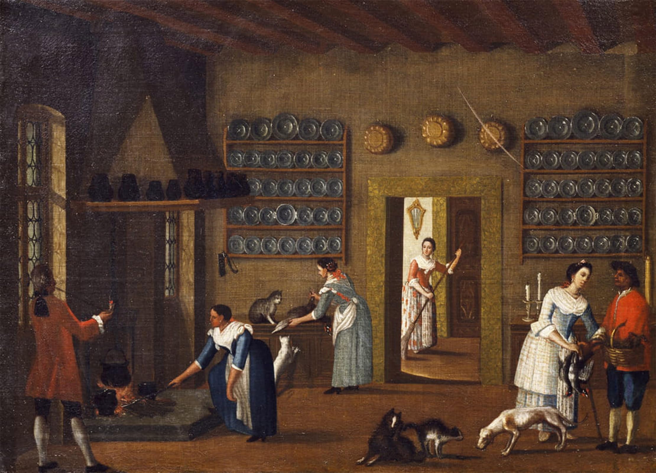 SERENDIPITP Aesthetic Poster Photo Wall Print Retro Picture the Kitchen in the Villa by Pietro Longhi Modern Wall Artwork for Home Decor 60x90cm