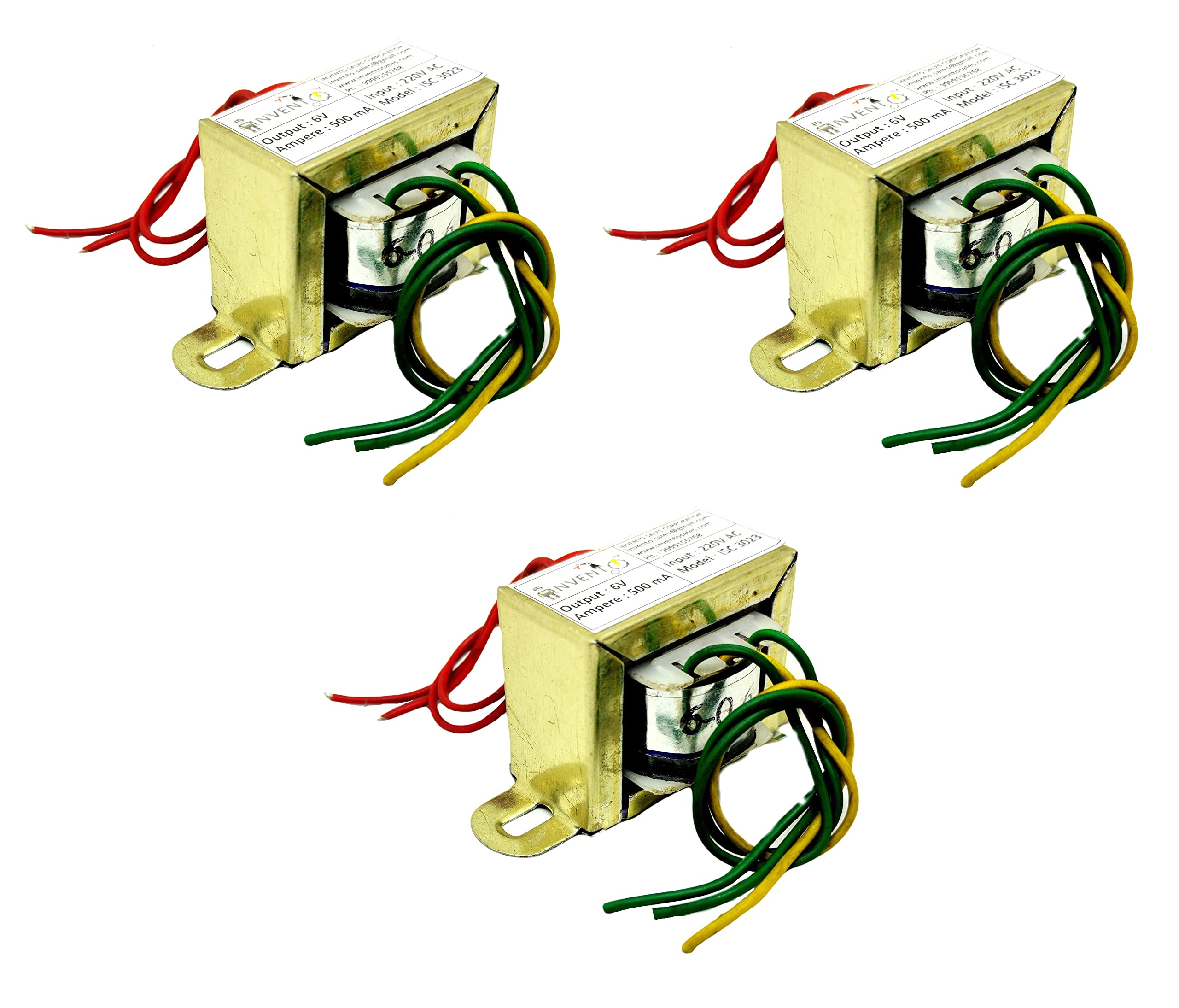 INVENTO 3Pcs 6V 0.5A 500mA 6-0-6 Transformer Copper Winding 220V AC to 6V AC Step Down Power Supply For DIY Projects (B09Y4FJW4C) Amazon Price History, Amazon Price Tracker