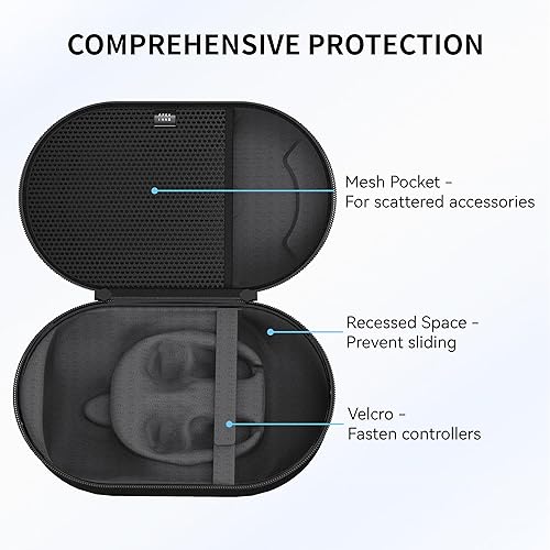 Miniatura 5 de Funda de transporte grande para accesorios Meta Quest 3, bolsa de almacenamiento Pro compatible con auriculares Oculus Quest 3 VR, correa de cabeza