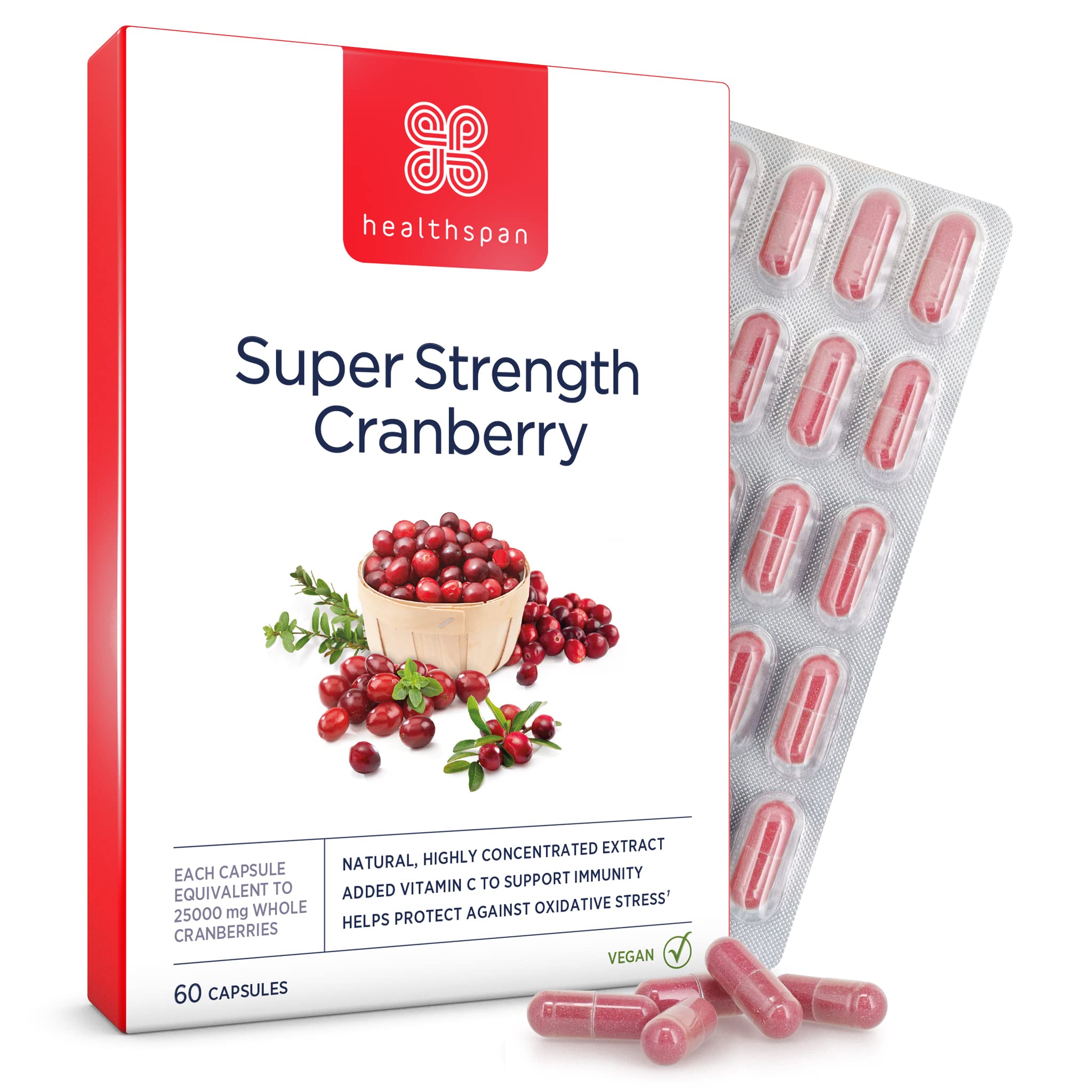 Sponsored Ad – Super Strength Cranberry (60 Capsules) | for Immune Health and Wellbeing | Equivalent to 25000 mg Whole Fresh Cranberries | Highly Concentrated Formulation | Added Vitamin C | Vegan