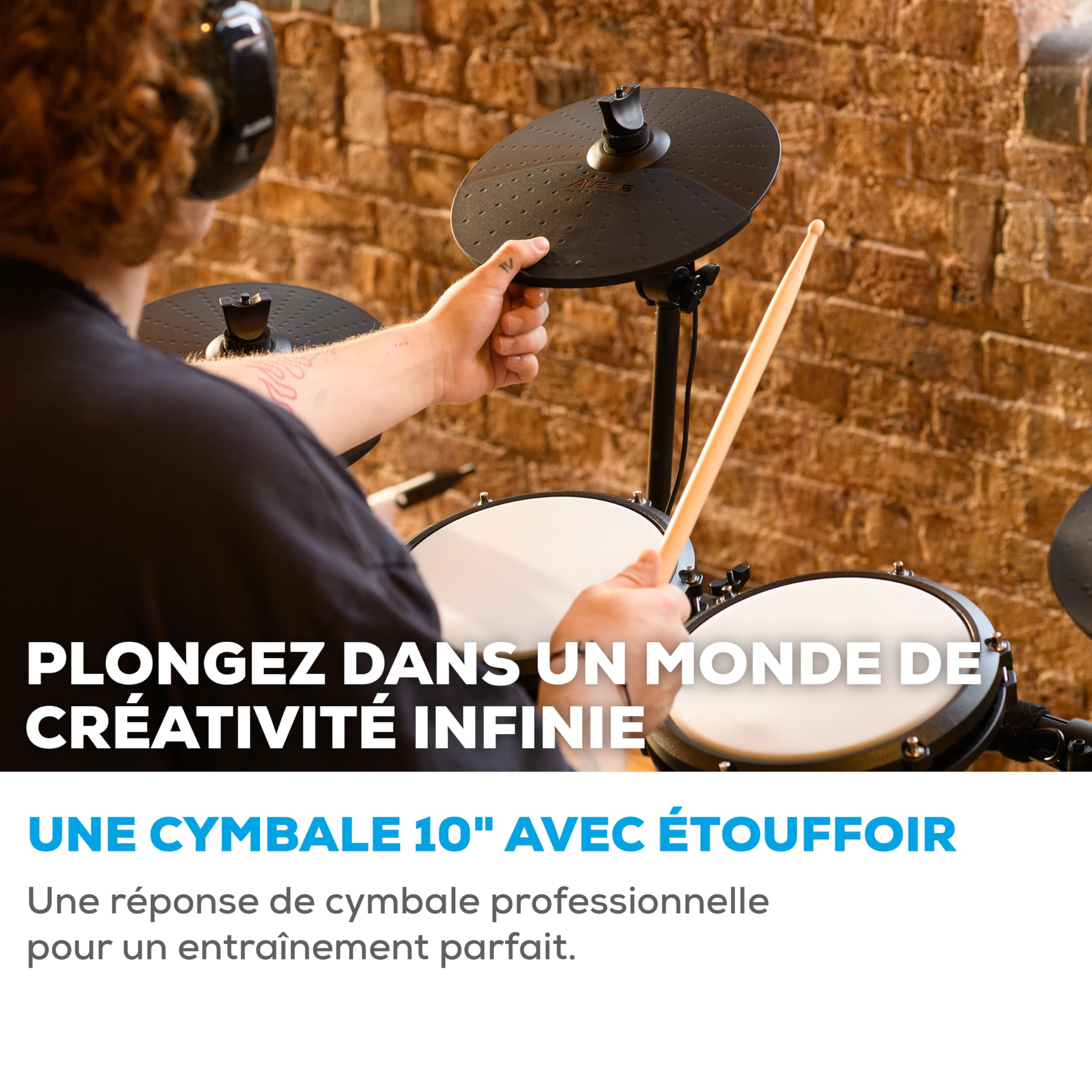 Alesis Nitro Max Expansion Pack - Extension pour Batterie Électronique Nitro Max avec Tom Maillé, Cymbale 10" avec Étouffoir et Câbles