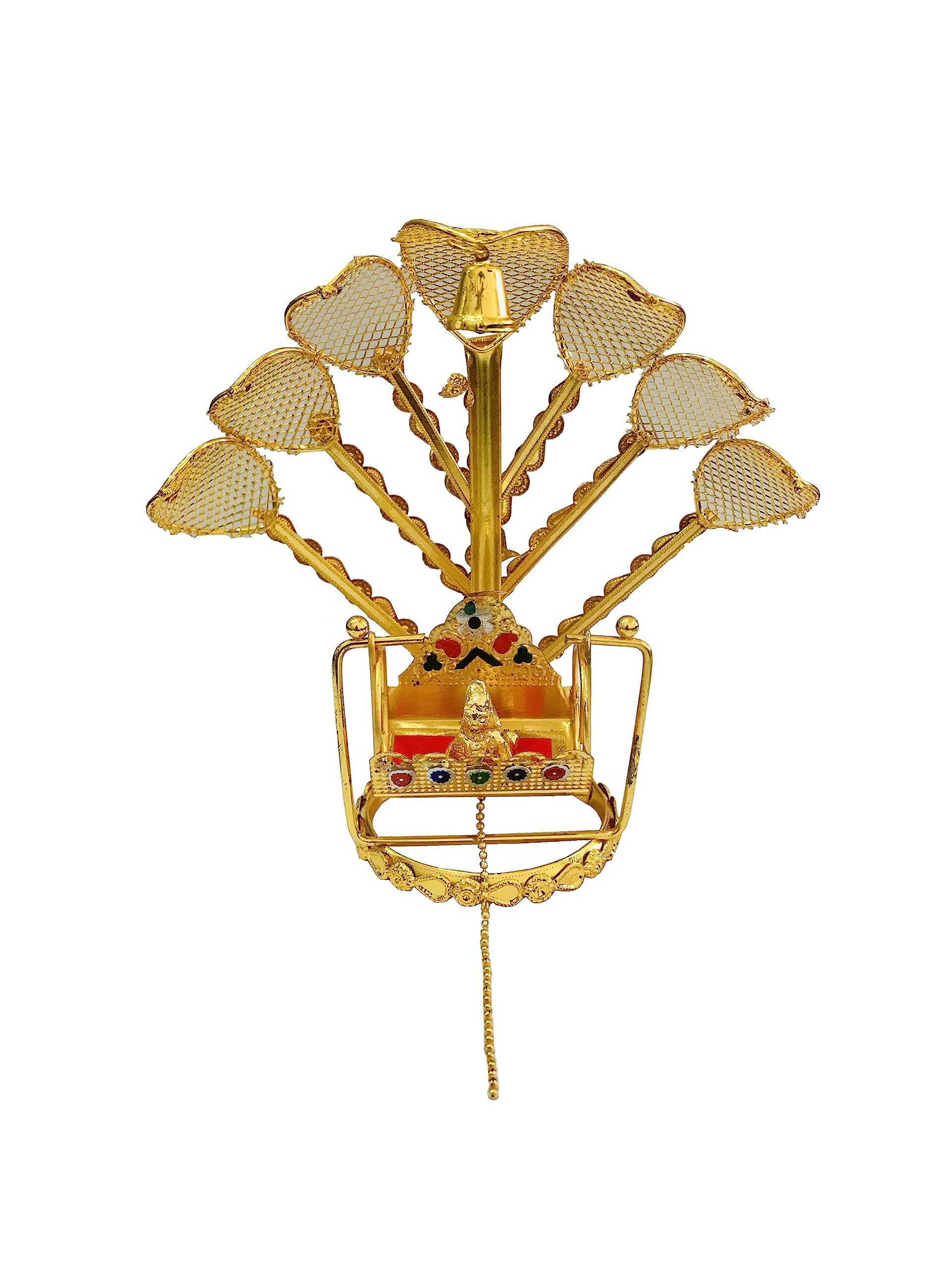 Kunal 7 Nag Ladoo Gopal Jhula Bal Gopal Lord Krishna janmashtami Bhagwan Sri Thakur ji Jhoola Swing for Janmashtami Home Temple mandir Diwali Gift - H X L (5 X 3.5) inch