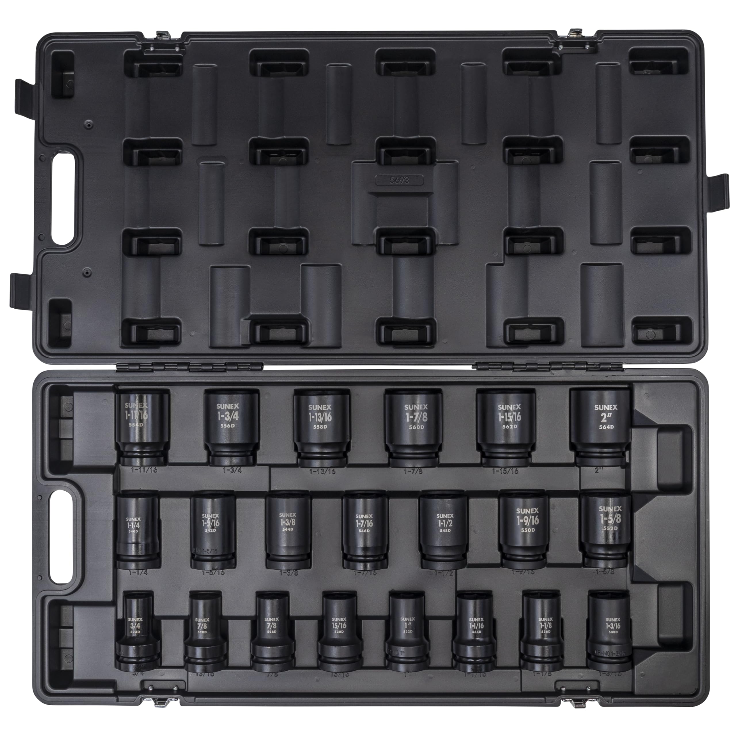 SUNEX TOOLS 5693 1-Inch Drive SAE Deep Impact Socket Set, 21 piece