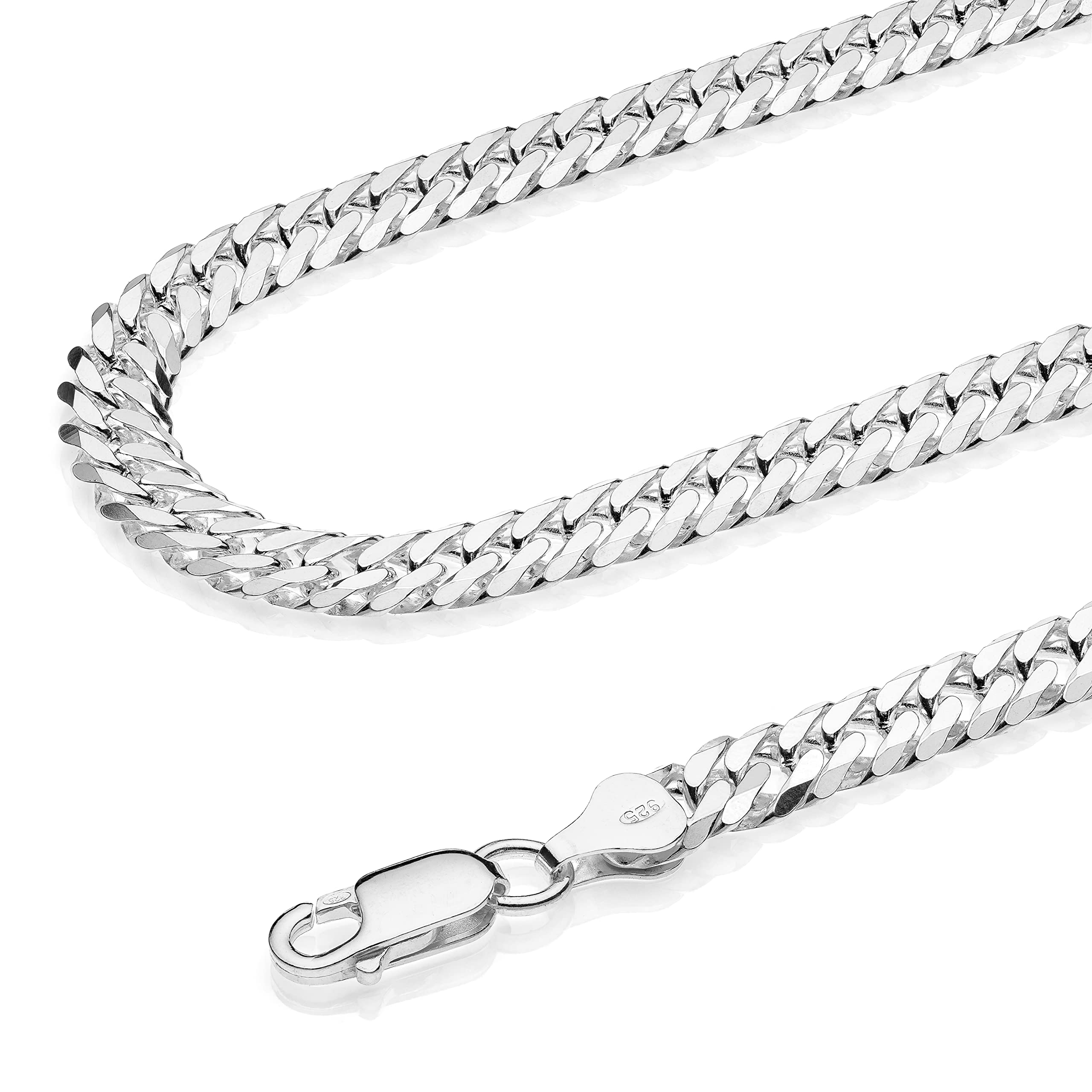 Aka Gioielli® - Catena Grumetta Doppia 6 mm in Argento 925 - Collana Uomo Donna Lunghezza: 50 60 70 cm