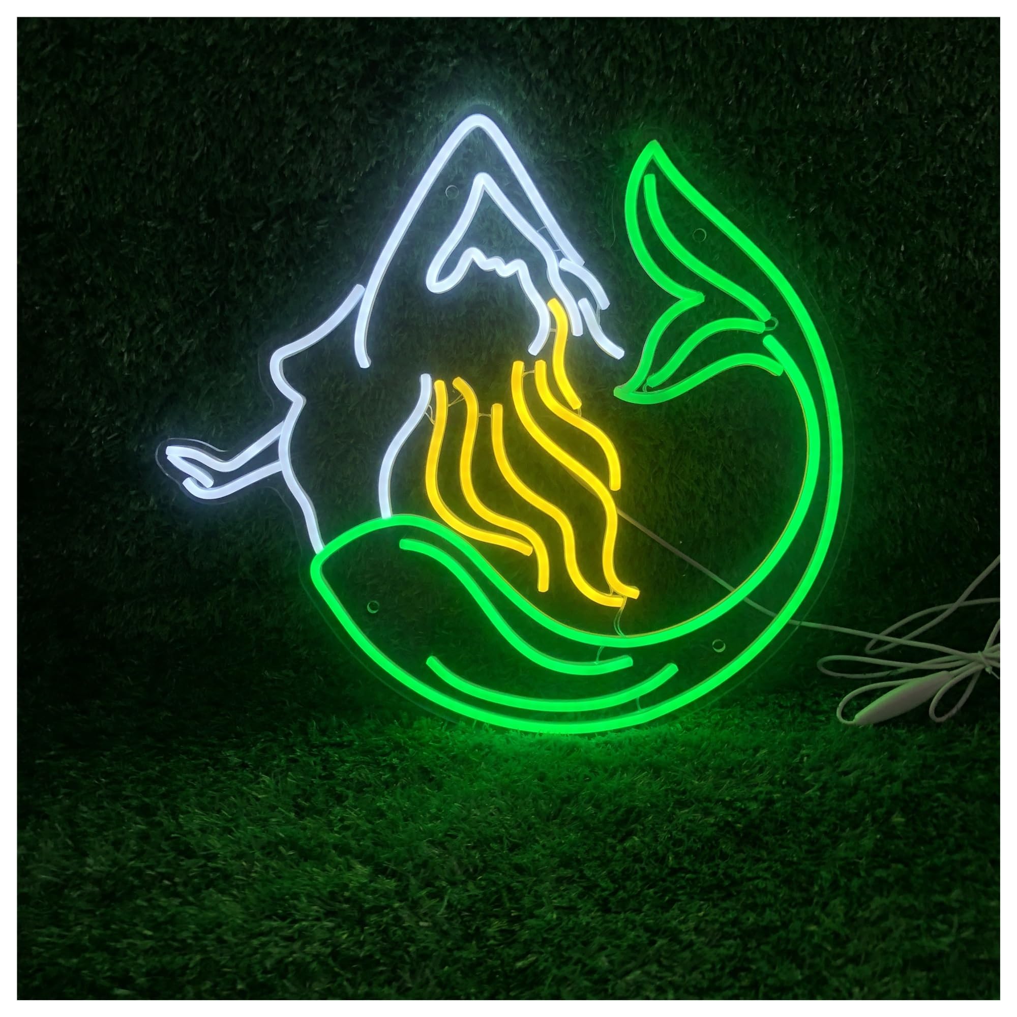 Decoración Lámparas Letrero De Neón De Sirena Hermosa Princesa Luz Para Dormitorio Guardería Habitación De Bebé Océano Playa Cumpleaños Decoración De Pared 50cmx45cm