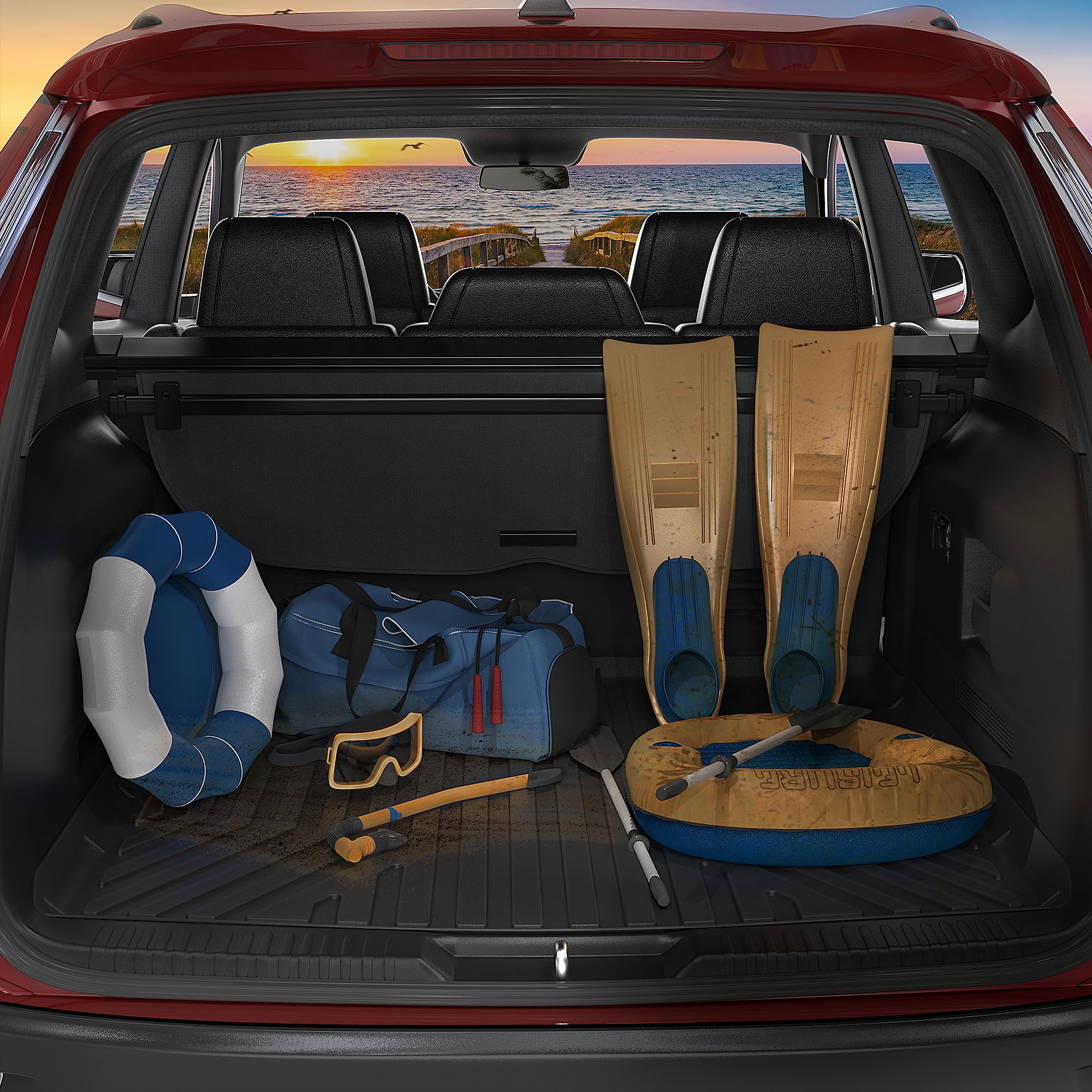 OEDRO Cargo Liner Fit for 2010-2024 Toyota 4Runner Standard Cargo Mats No 3rd Seat or No Sliding Cargo — view 3