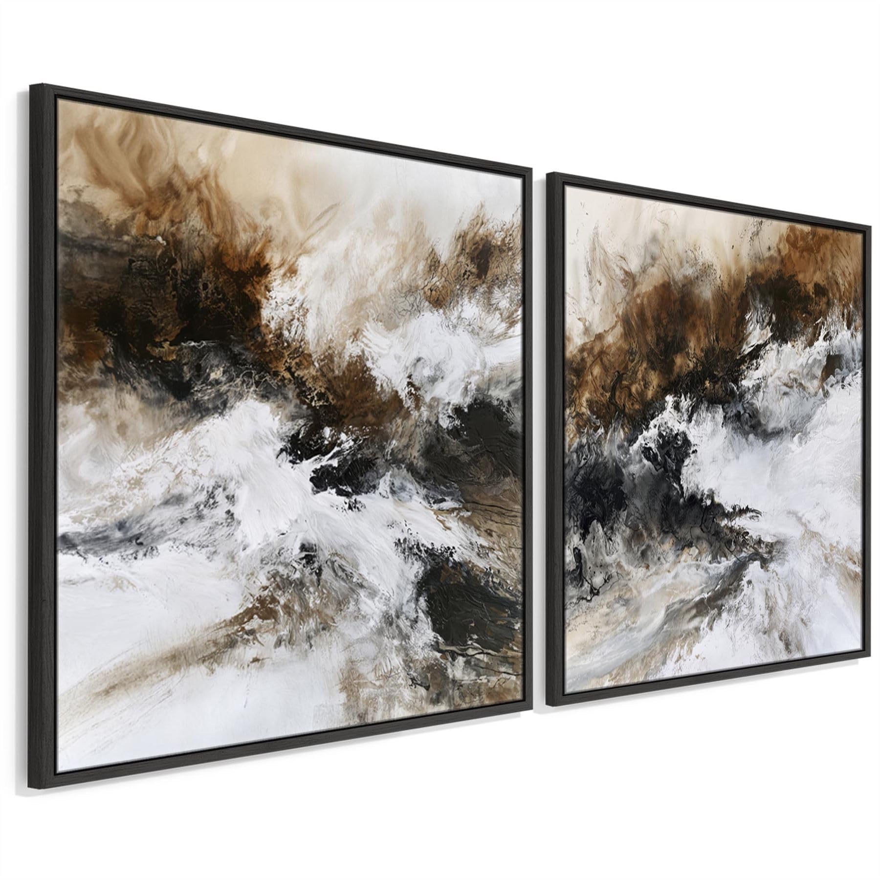 Wallfillers Extra Large Framed Abstract Wall Art - Sienna Rising - Set of 2 (209cm x 99.5cm)