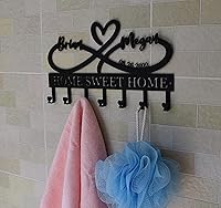 Vista 5 de Personalized Key Holder for Wall, Metal Infinity Heart Key Hooks, Key Hooks for Wall, Coat Rack, Custom Name Key Rack, Key Holder Wall Hanging