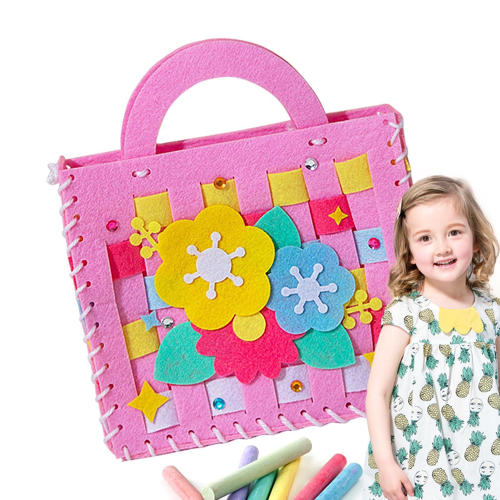 Kids Sewing Craft Kit, Learn to Sew Bag and Purse Projects, Kids' First Sewing Kit Easy Fun Sewing Bag Kit Engaging Fun Arts Crafts for Kids