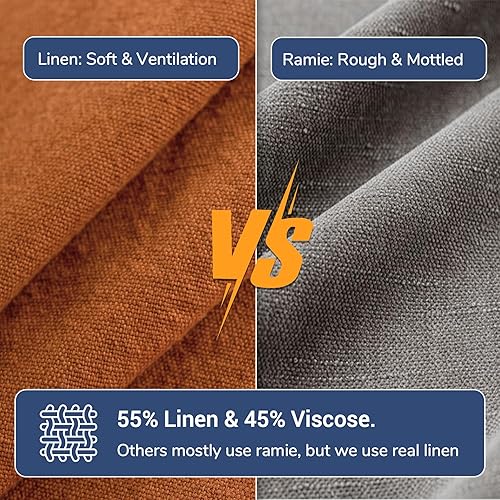 Miniatura 3 de NEXHOME PRO Juego de 2 fundas de almohada bohemias de 26 x 26 pulgadas para sofá, hechas a mano, decorativas de lino para sofá, sala de estar,