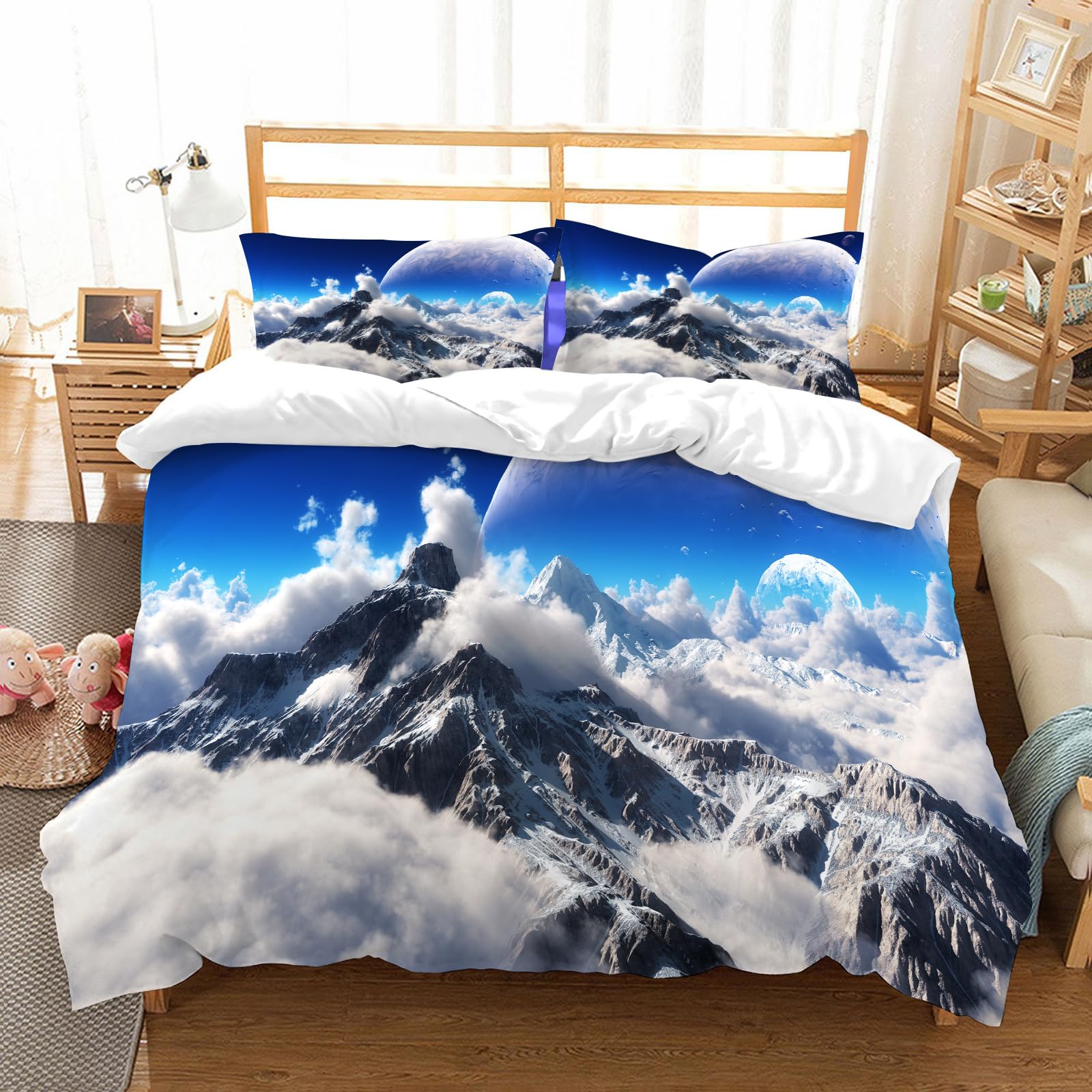 Ensemble de literie 228x264cm microfibres lit double avec taies d'oreiller