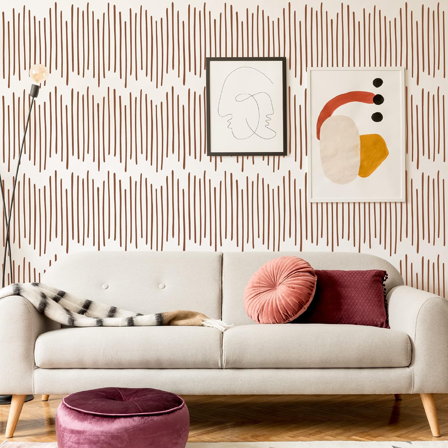6 Pcs 14" Large Reusable Scandinavian Boho Geometric Wall Stencils
