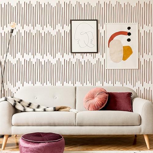 Miniatura 2 de Paquete de 6 plantillas de pared de ladrillo de 14 pulgadas para pintar patrones grandes en la pared, plantillas decorativas reutilizables para