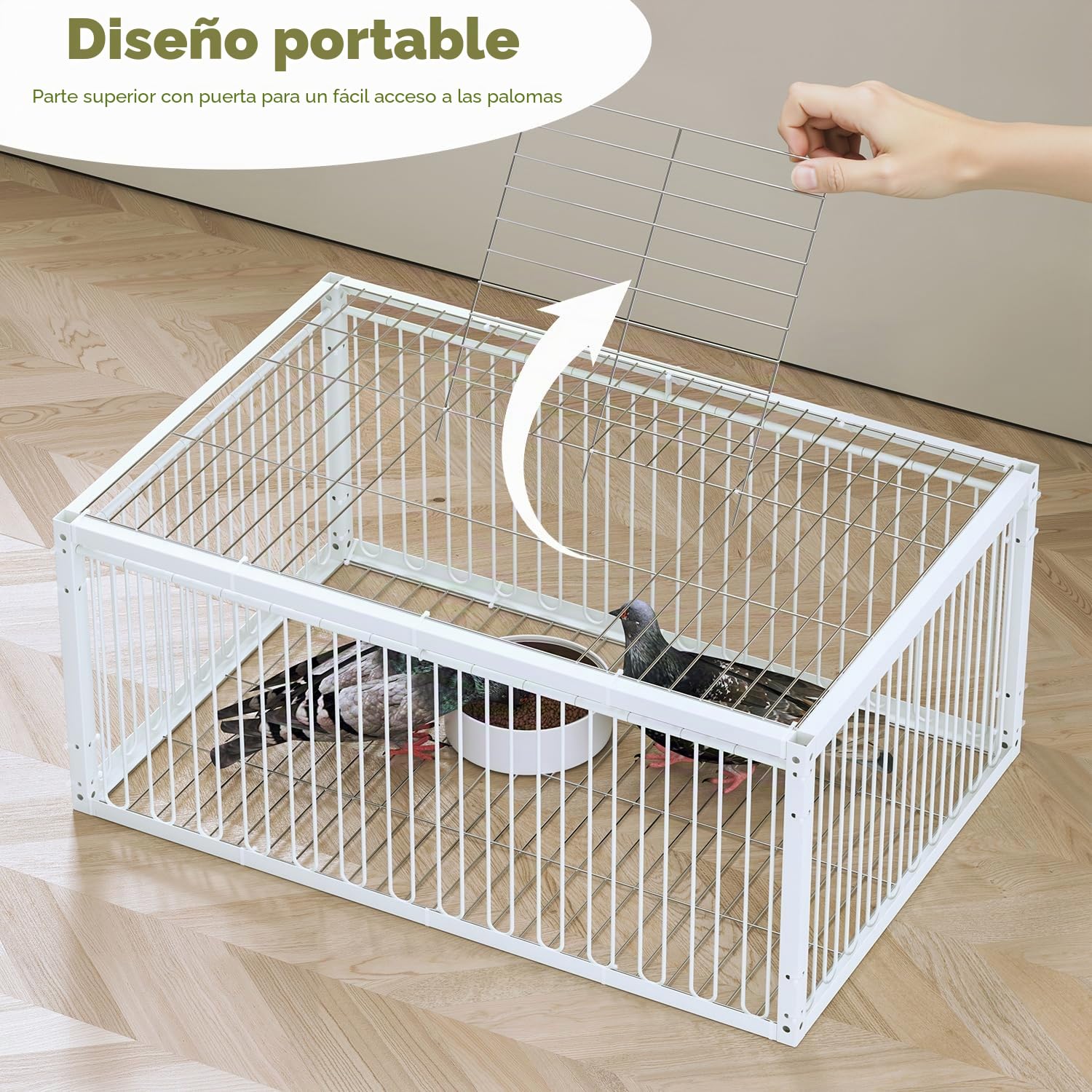 Jaula de trampa para palomas con entrada unidireccional (4 puertas), jaula de captura de pájaros, jaula de trampa automática con diseño a prueba de escape, jaula para pájaros para palomas de