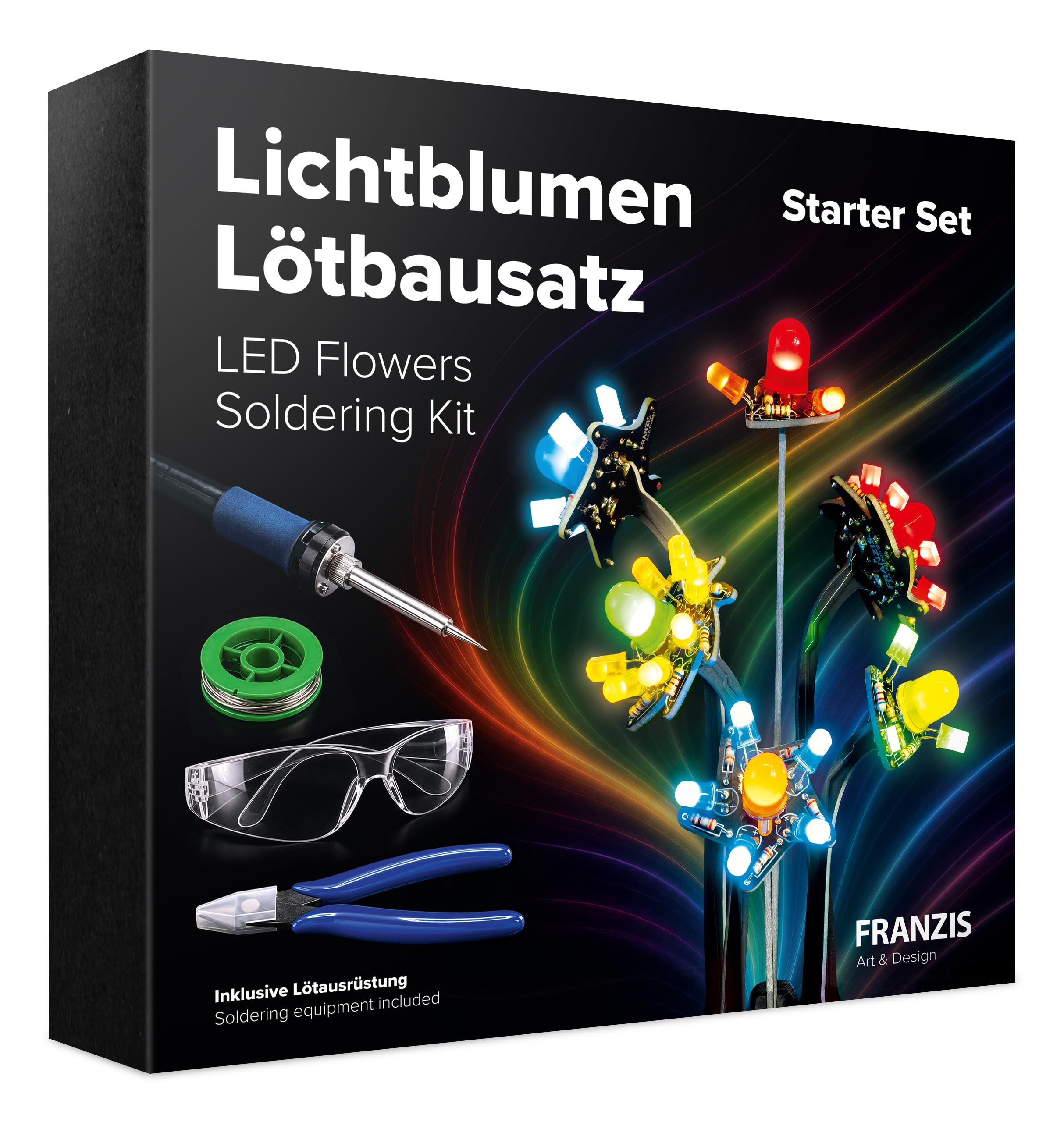 FRANZIS 67253 - Lichtblumen Lötbausatz: Starterset. Ab 14 Jahren.: LED Flowers Soldering Kit: Starter Set
