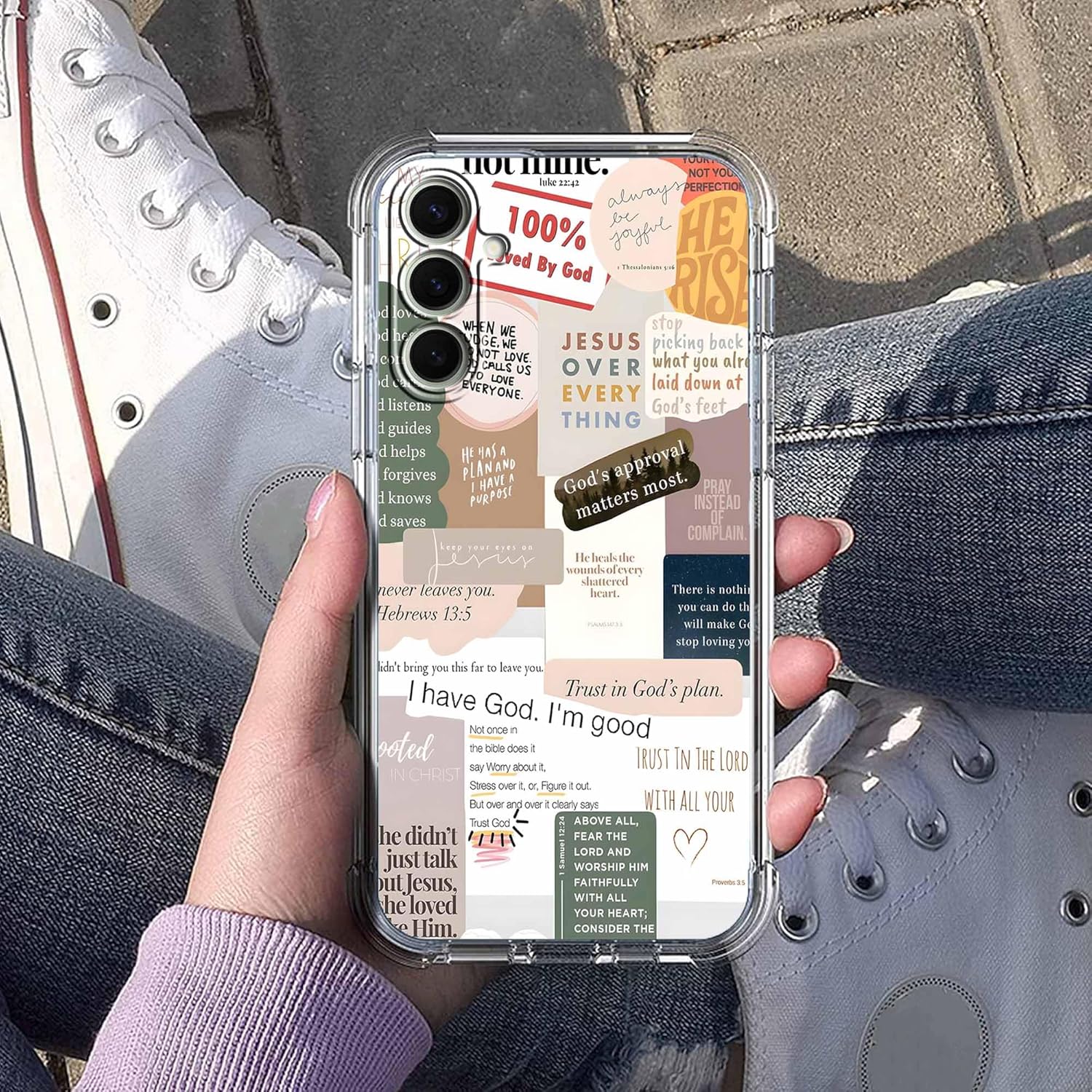 Bible Verses Case for Samsung Galaxy S24,Jesus Inspiring Quotes Sayings for Christian,Soft TPU Bumper Case Compatible with Galaxy S24 - Image 5