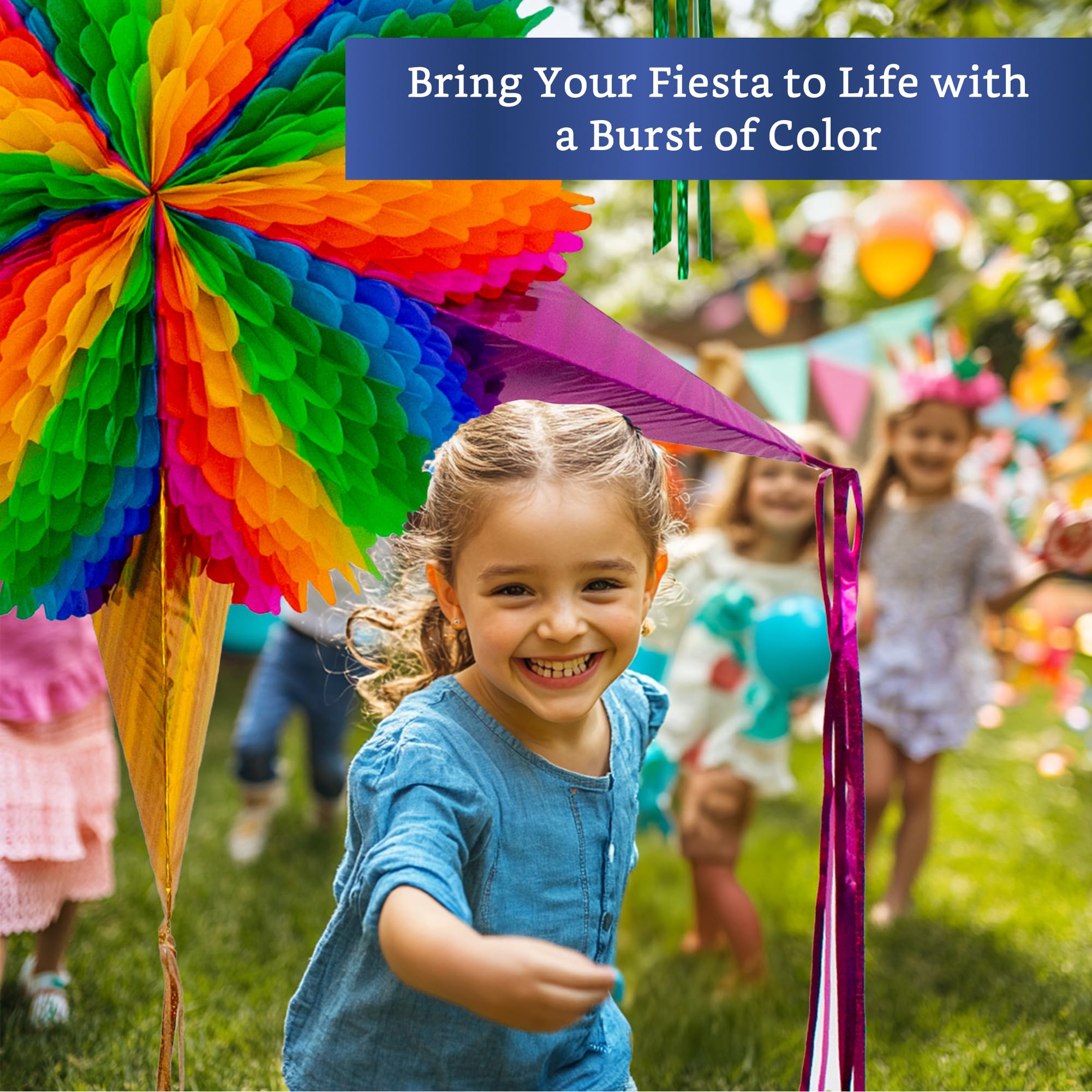 Mexican Piñata (X-Large 35 inches) - Rainbow Piniata - Authentic Handmade Foldable Large Pinata for Birthday Party - Piñatas para Cumpleaños - Mexican Star Pinata - Cinco de Mayo Pinatas