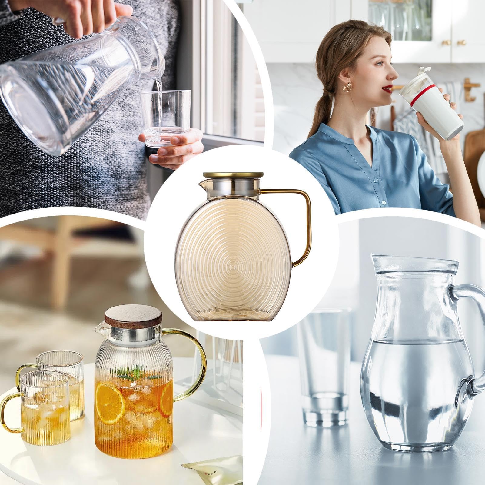 Szklany Czajnik Do Herbaty Dzbank Szklany z Pokrywą 2,5 l