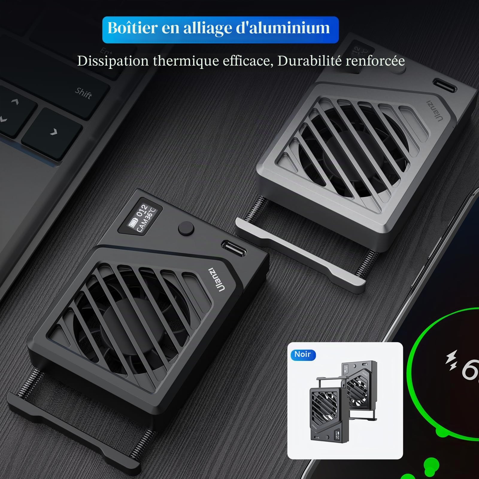 【Version mise à jour】ULANZI Ventilateur d'appareil Photo avec Fixation à ressort, Système de Refroidissement de l'appareil Photo Compatible avec les Appareils Photo Sony/Canon/FUJIFILM/Nikon