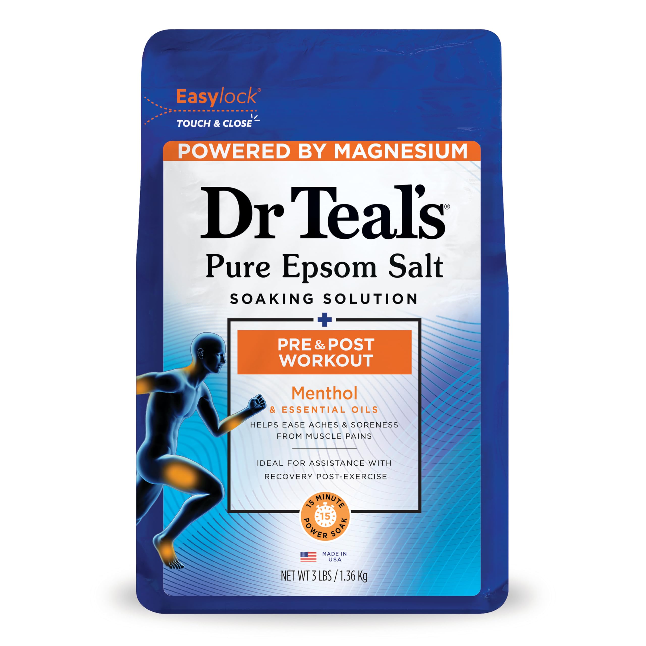 Dr Teal's Epsom Salts Pre & Post Workout 3Lb 1.36kg