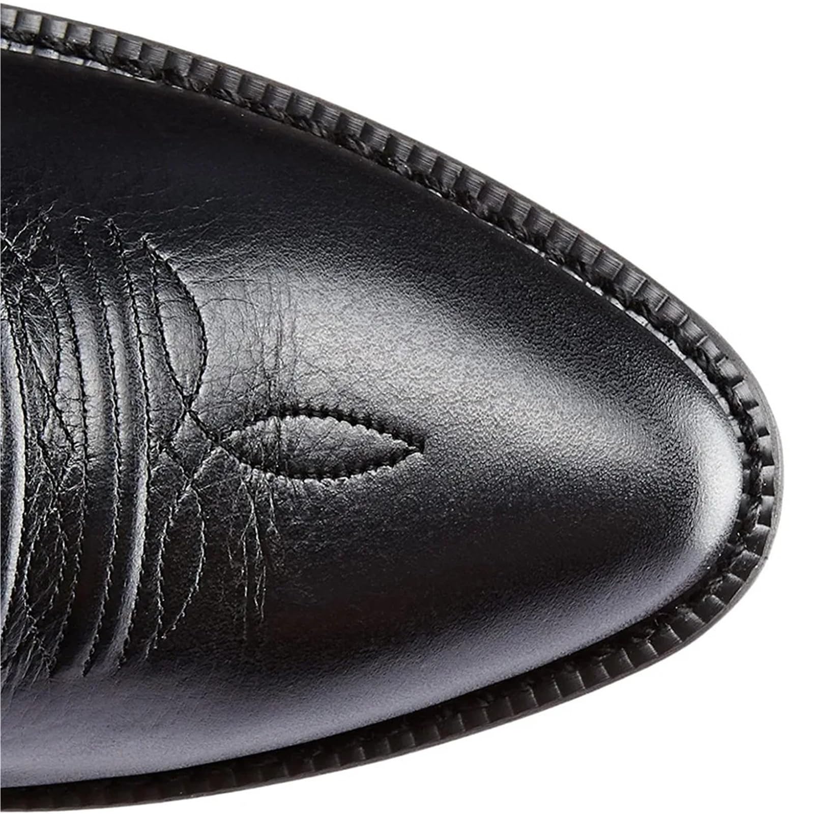 Santiag Femme Bottes Confortables en Cuir, Bottes for Hommes jusqu'aux Genoux, Bottes for Hommes, Bottes de Travail décontractées for Hommes, Grande Taille 46(Black,40)