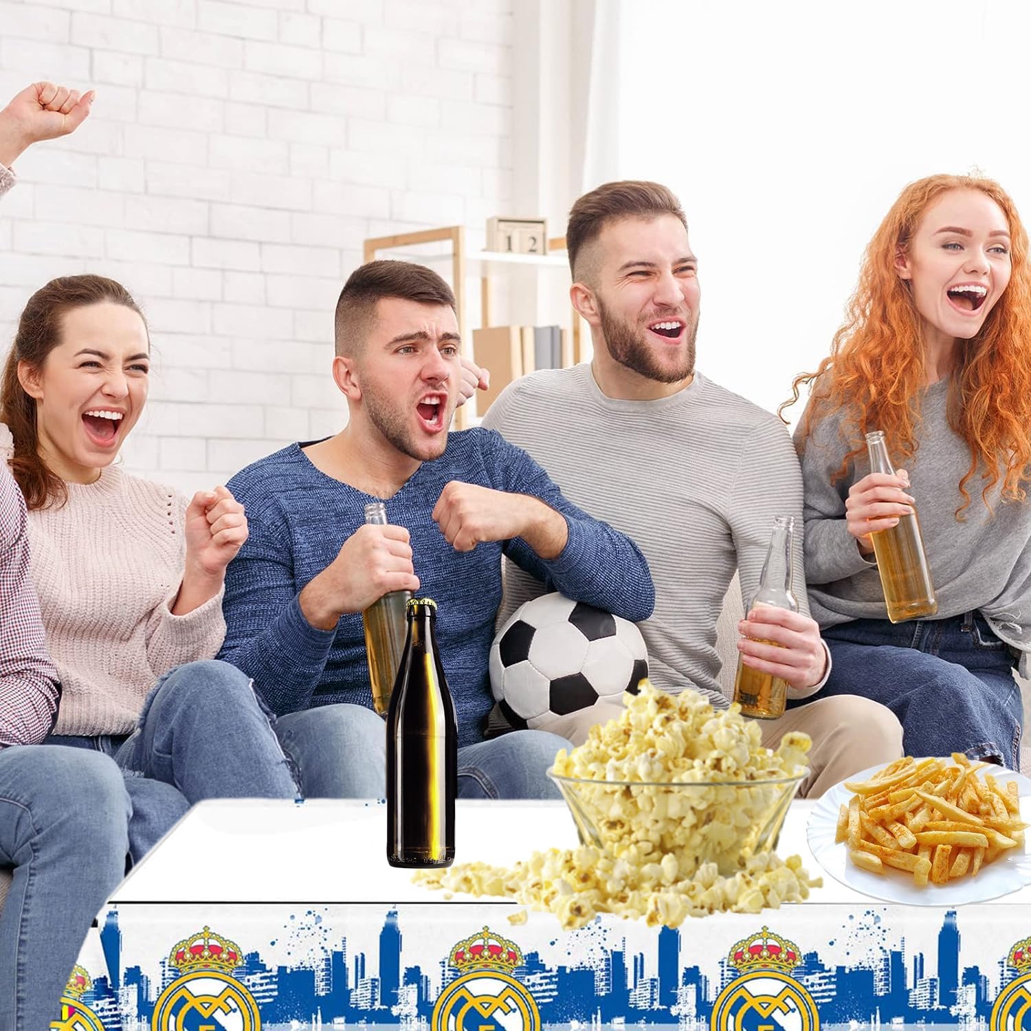 2Pack Real-Madrid Tablecloth Disposable Tablecover Birthday Party Supplies and Decorations for Kid Boy Baby Shower Tables 70"X42" - Image 4