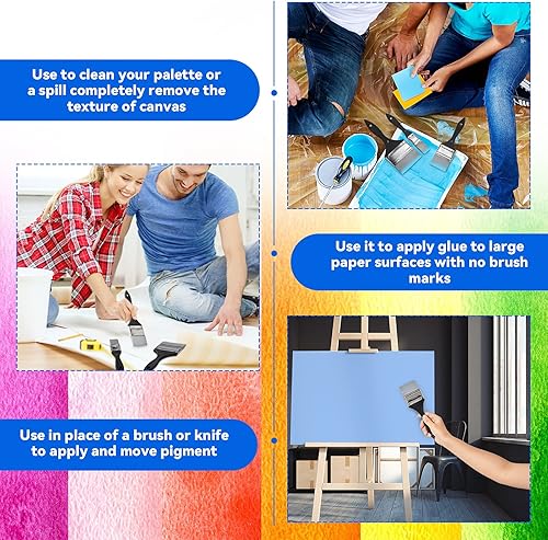 Miniatura 6 de Juego de 3 pinceles de silicona epoxi para pintar, cepillos de silicona flexibles reutilizables para hacer vasos de purpurina epoxi, acuarela al