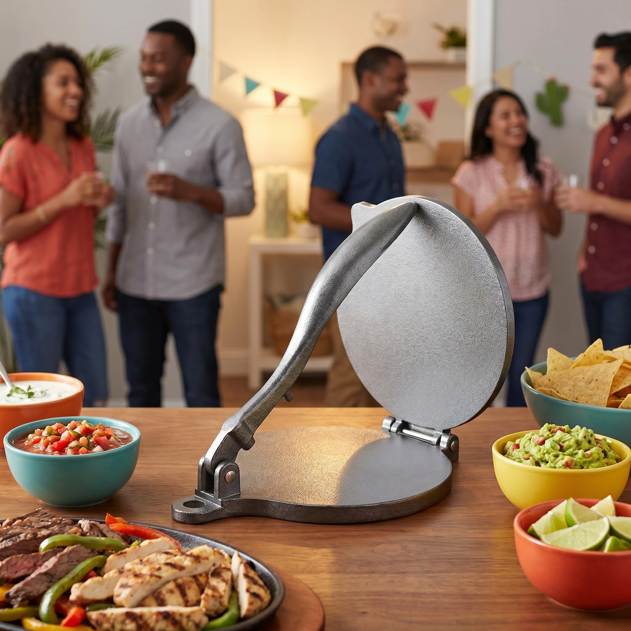 OUNONA 2 presse per tortillas di mais - Pressa per empanadas in alluminio resistente da 7,87 pollici con maniglia ergonomica per burritos, quesadillas, tacos, focacce, arepas e tostones.