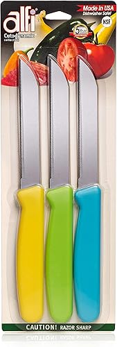 Miniatura 1 de Alfi Cuchillos multiusos con punta puntiaguda de precisión aeroespacial, suministros para el hogar y la cocina, juego de cuchillos dentados para