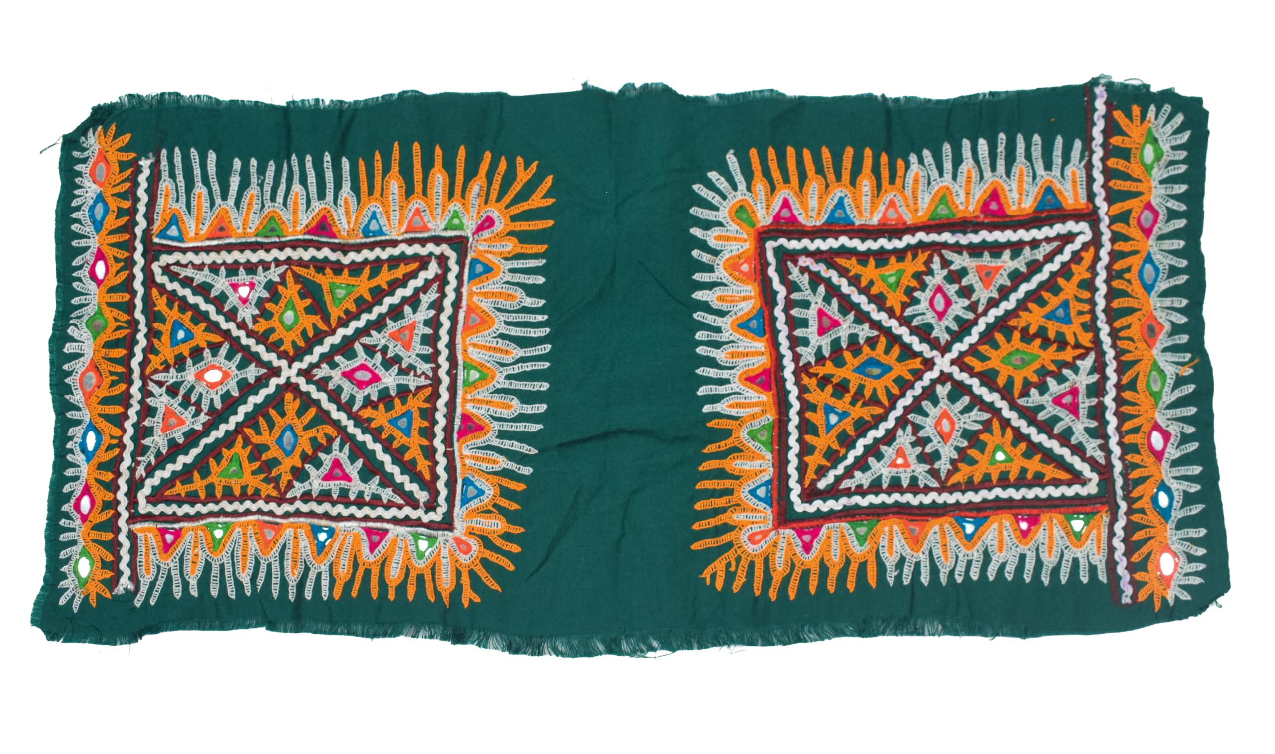 Ethnics of Kutch Ahir Work Cotton Hand Embroidered Mirror Work