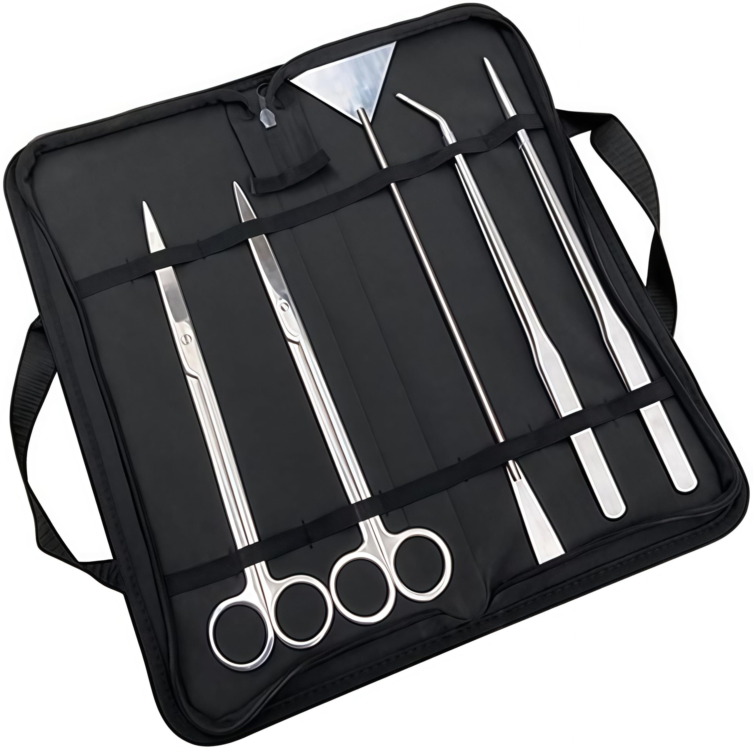Piante Acquario Attrezzi Set,5 in 1 in acciaio inox,Forcipe,Forbici,Acquari e pesci Starter Kit per l'acquario Landscaping
