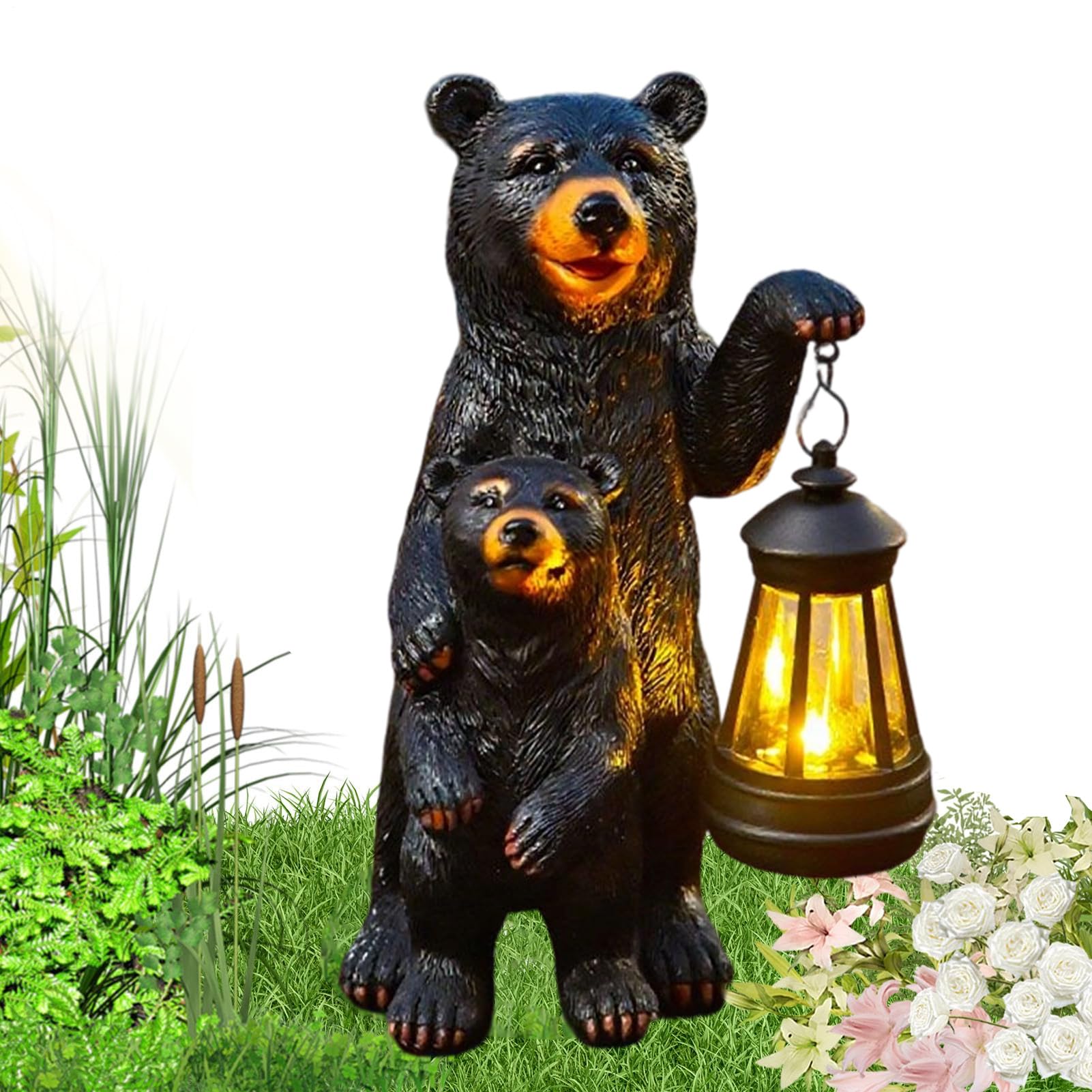 Lampe déco extérieure ours solaire pour soirées terrasse