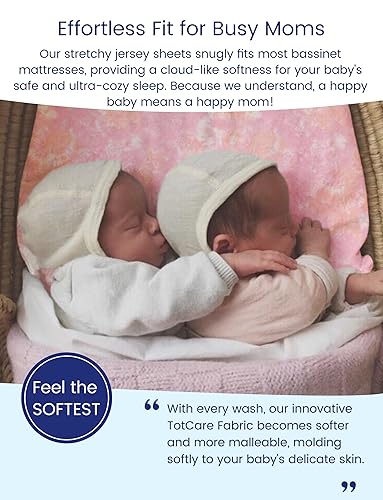 Miniatura 2 de TotAha Sábanas elásticas de alta calidad para moisés para bebé, niña, niño, hipoalergénicas, suaves como la mantequilla, cómodas y sedosas, sábanas