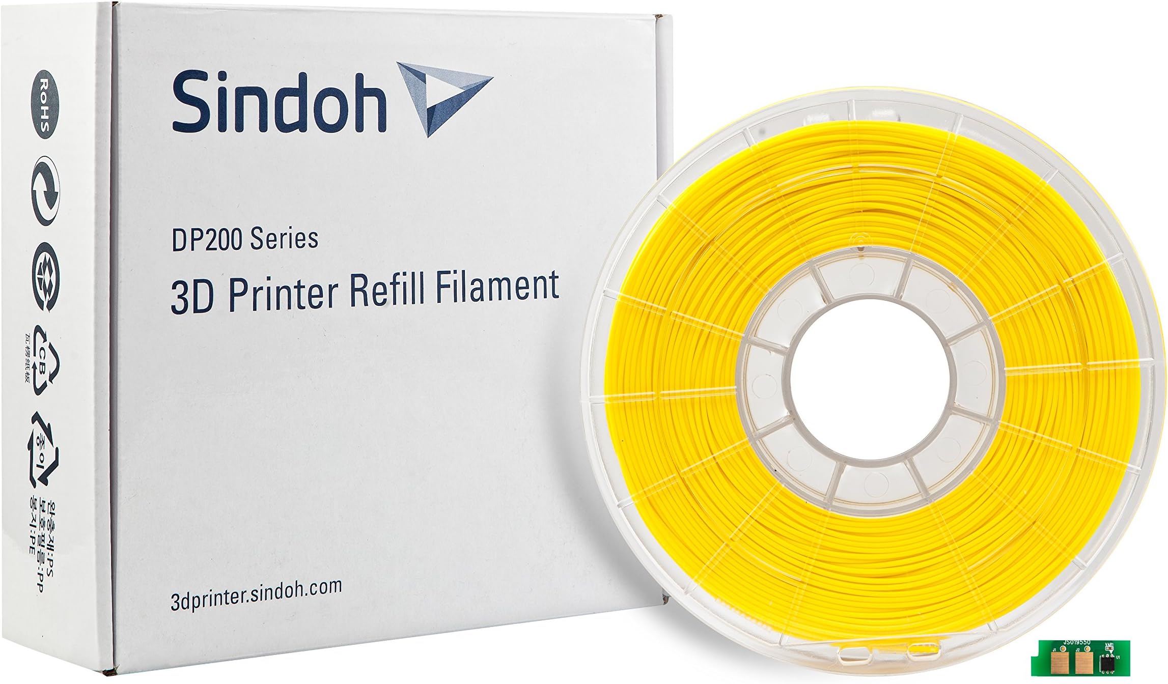 3DWOX Refill Filament PLA Yellow (Compatible with DP200, DP201, 3DWOX 1, 1X, 2X) , Spool , 1.75 millimeters Diameter (3DP200PYE-R)