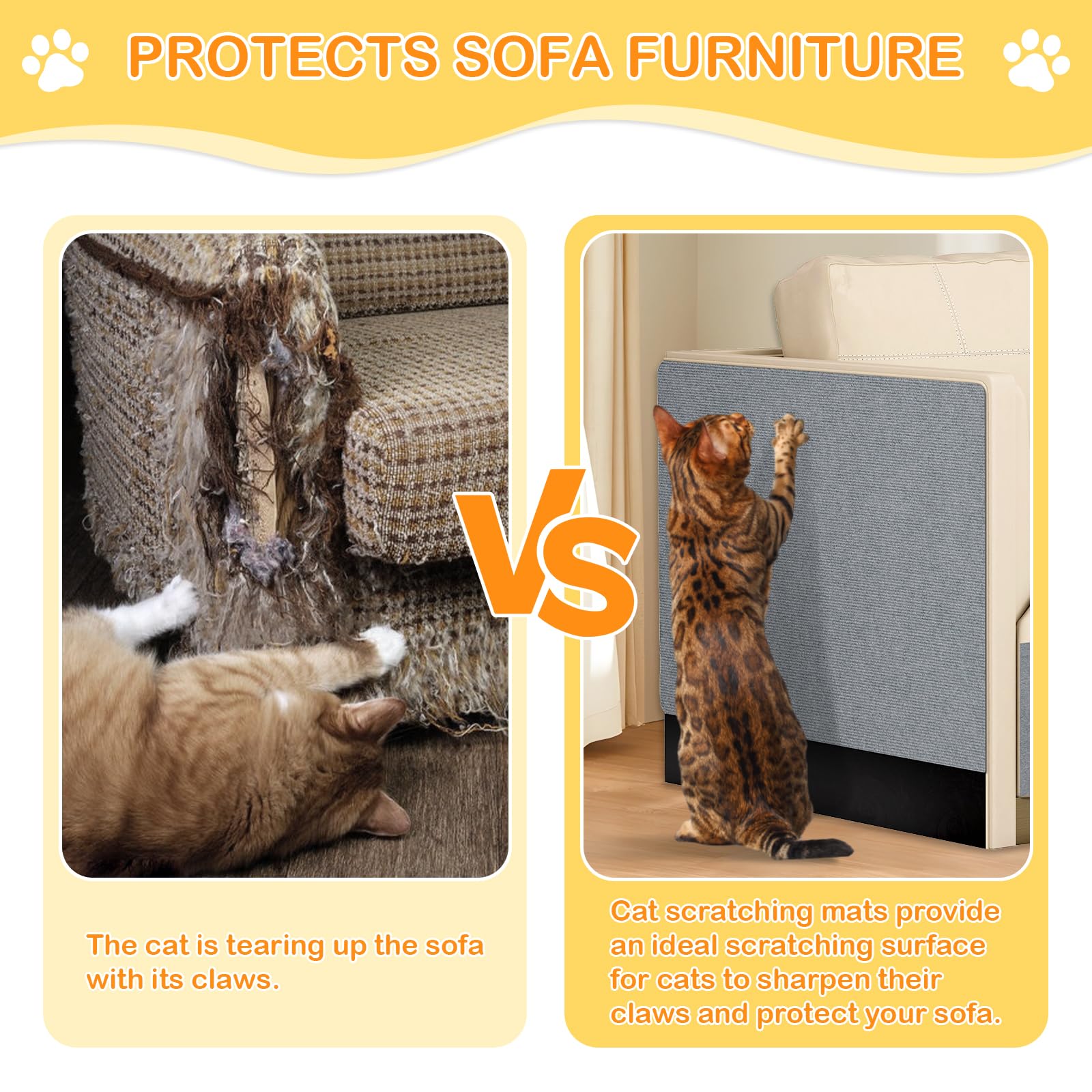 Krabmat kat muur, zelfklevende krabmat kat krabmat kat muur krabtapijt katten krabplanken kat muur krasbescherming kattenkrabmat voor beschermt tapijten, bank (zwart, 40 x 300 cm