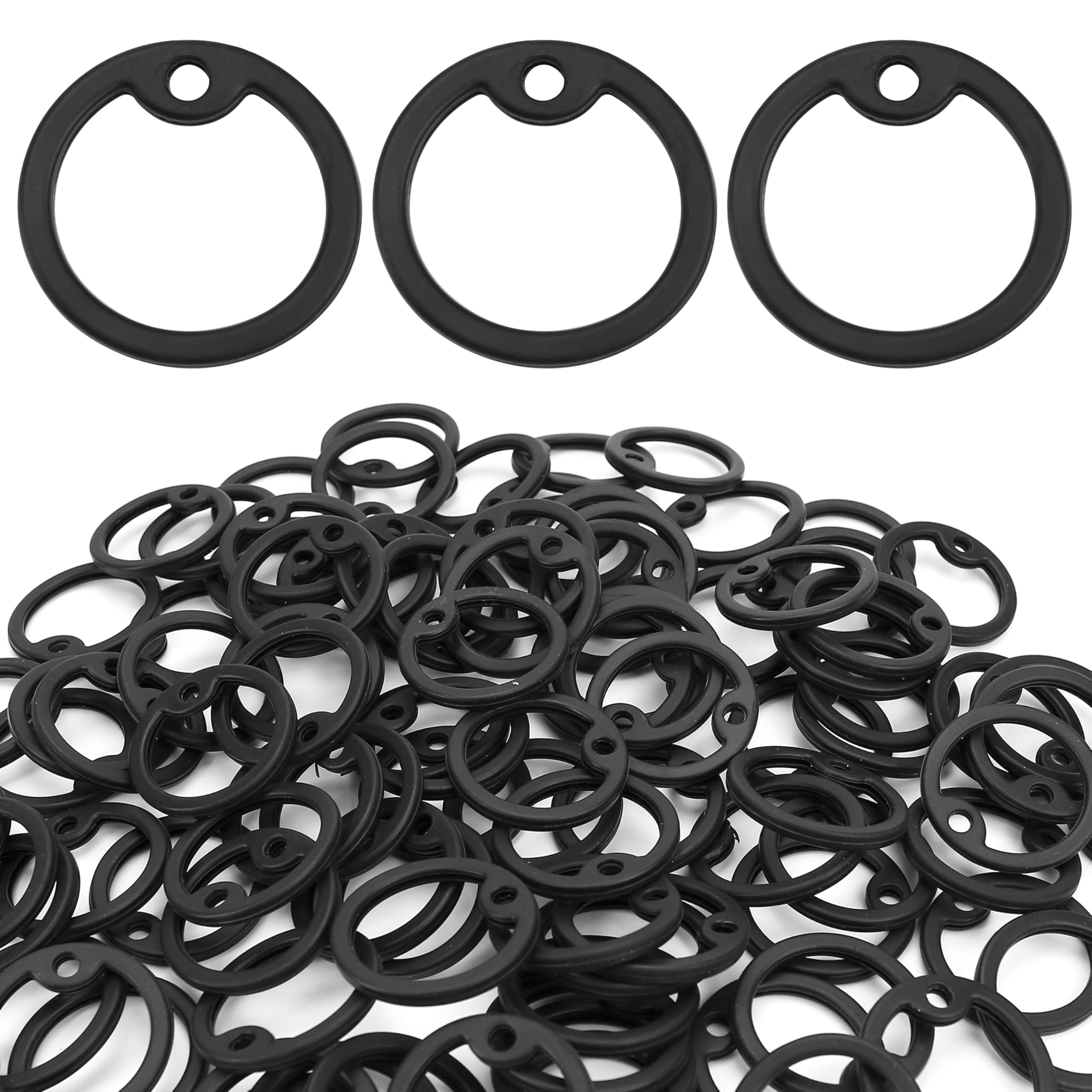 100 Pcs Military Dog Tag Silencers Protector – Fits Standard 1.5 inch Army ID Tags Only – Silicone Black Rubber Ring Reduce Noise and Protect Tag –