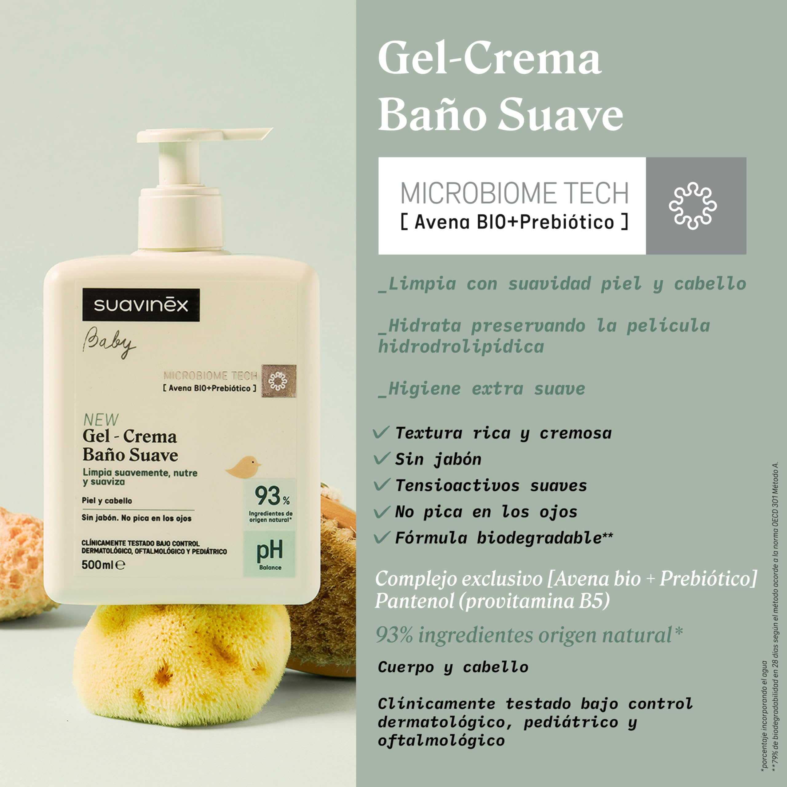 Suavinex, Pakiet dla niemowląt z żelem - Szampon Syndet do skóry i włosów, bez mydła, 750 ml + balsam nawilżający do ciała 750 ml, nadaje się do skóry wrażliwej i noworodków, z 90%-93% składnikami