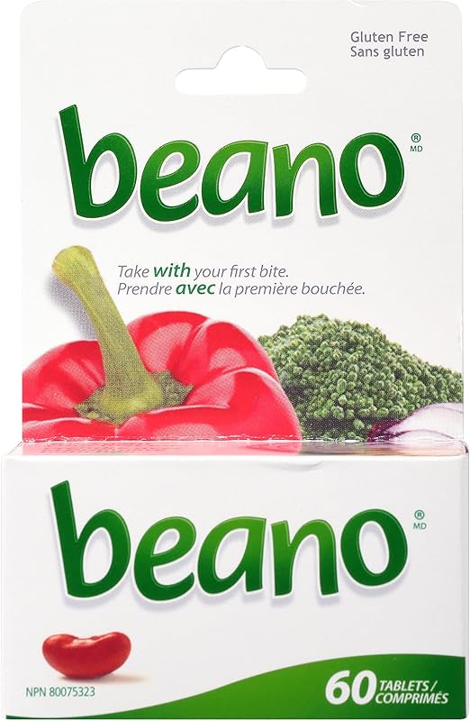 Beano Tablets, Digestive Enzyme Supplements for Gas Relief 60 Count Helps with Bloating