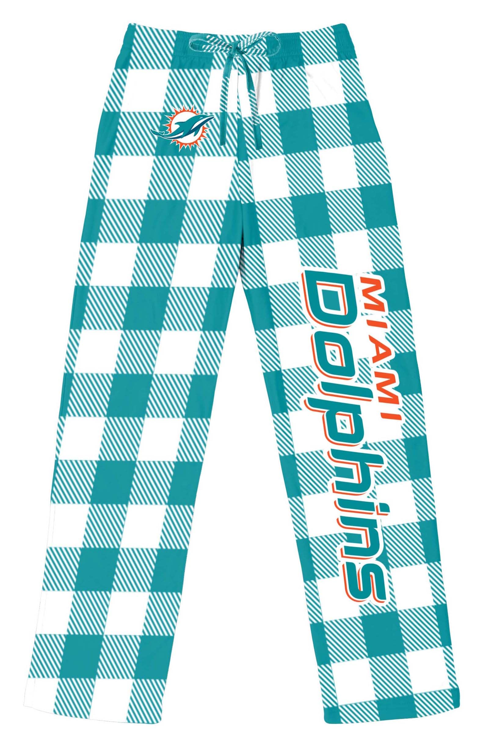 FOCO Pick Your NFL Team Gingham Checkered Pattern Women's Pajama Lounge Pants with Pockets and Drawstring Tie, Multicolor