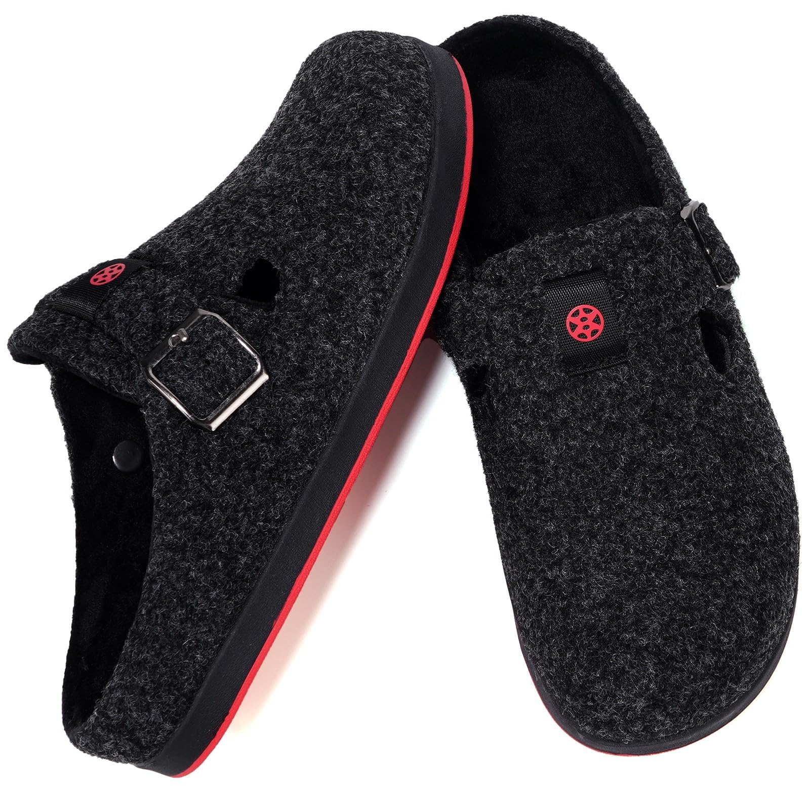 Sisttke Pantofole Donna Uomo Ciabatte Feltro Slippers | Plantare Intercambiabile,Unisex,Invernali Chiuse,Caldo Comode,Antiscivolo Soglia,Home Scarpe,Ragazza,Casa Fluffy,Gomma