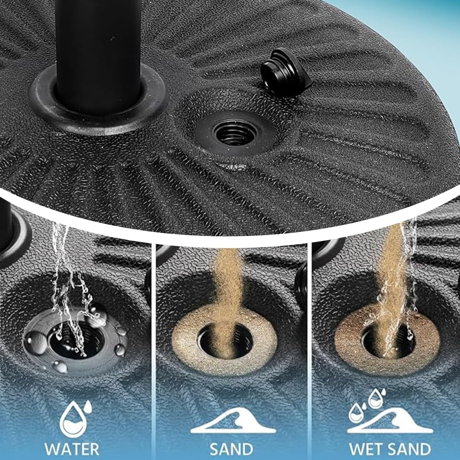 Questo Supporto per ombrellone con Serbatoio d'Acqua Circolare, Base per ombrellone da Esterno Resistente