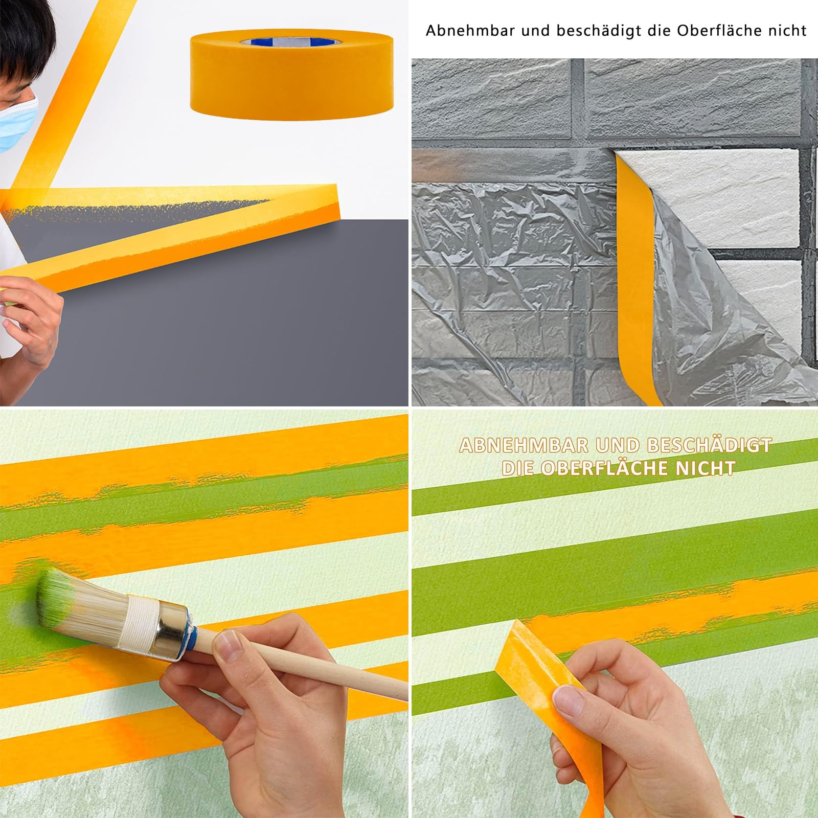 12 Nastri Dorati Per Pittura, Nastro Adesivo Per Pittura, 30 Mm X - Foto 4