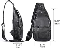 Vista 191 de LUKZIJAES Bolso bandolera de cuero genuino para hombre marrón (#1-Brown)