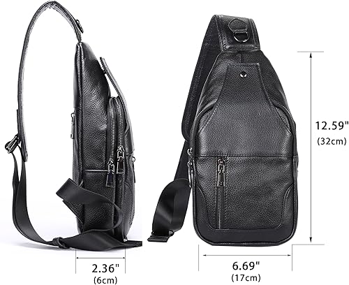 Miniatura 191 de LUKZIJAES Bolso bandolera de cuero genuino para hombre marrón (#1-Brown)