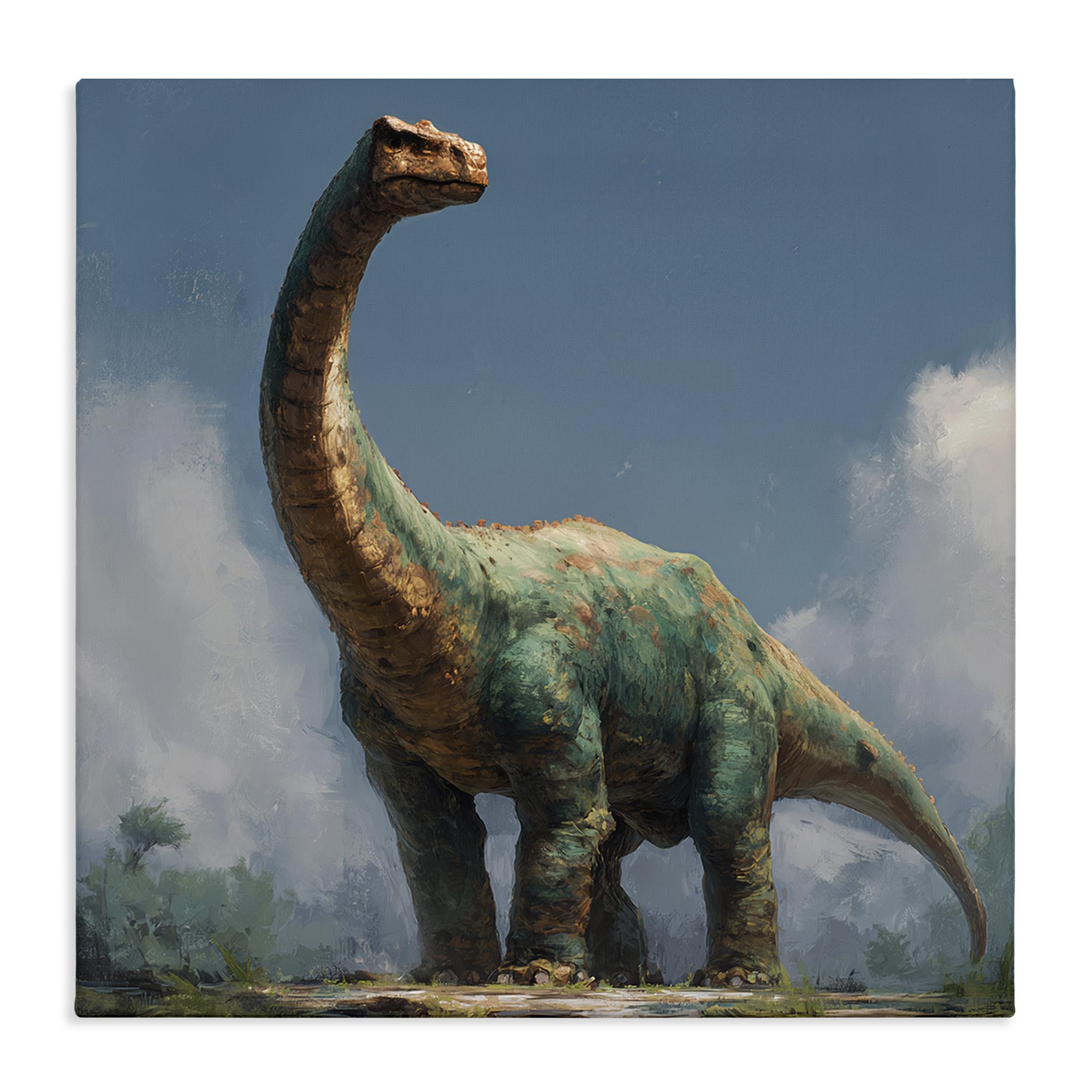 Stupell Industries Unframed 'Colossal Brontosaurus In Meadow'| Canvas Art