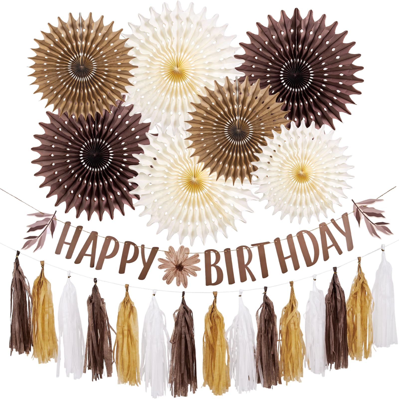 SUNBEAUTY 6er Set Papier Fächer Dekoration für Party Feier Hochzeit Geburtstag 21cm 31cm 42cm