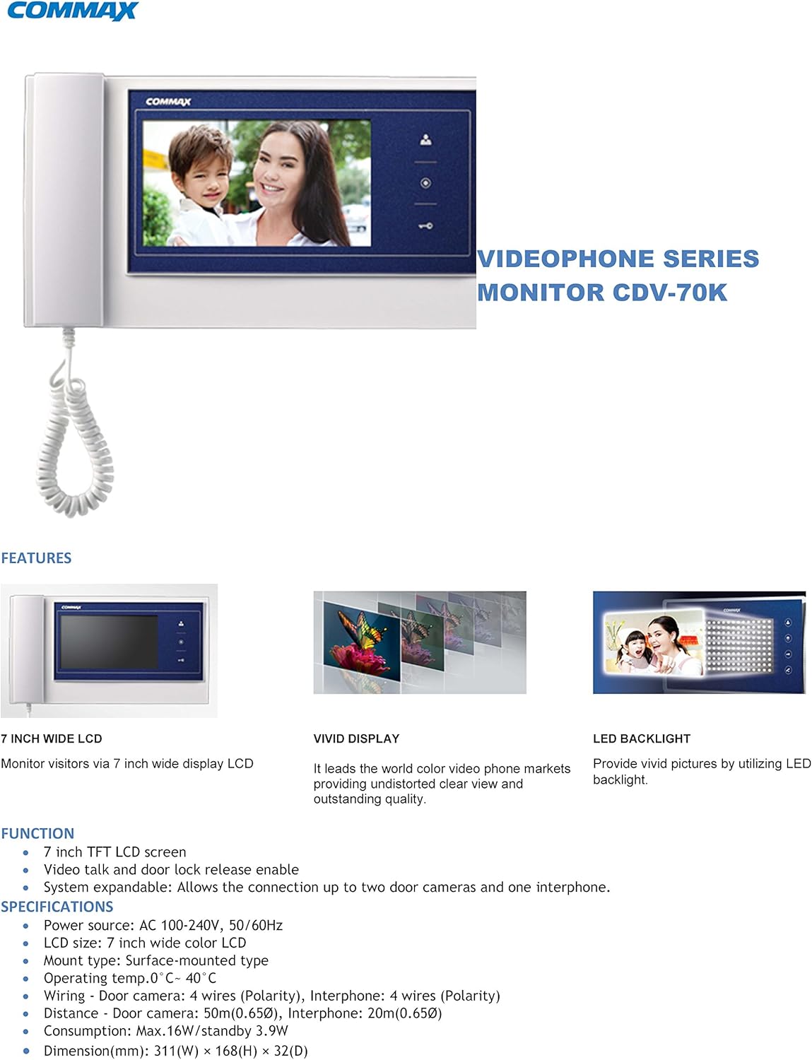 Commax Fine View Video Door Phone CDV-70K Kuwait Ubuy