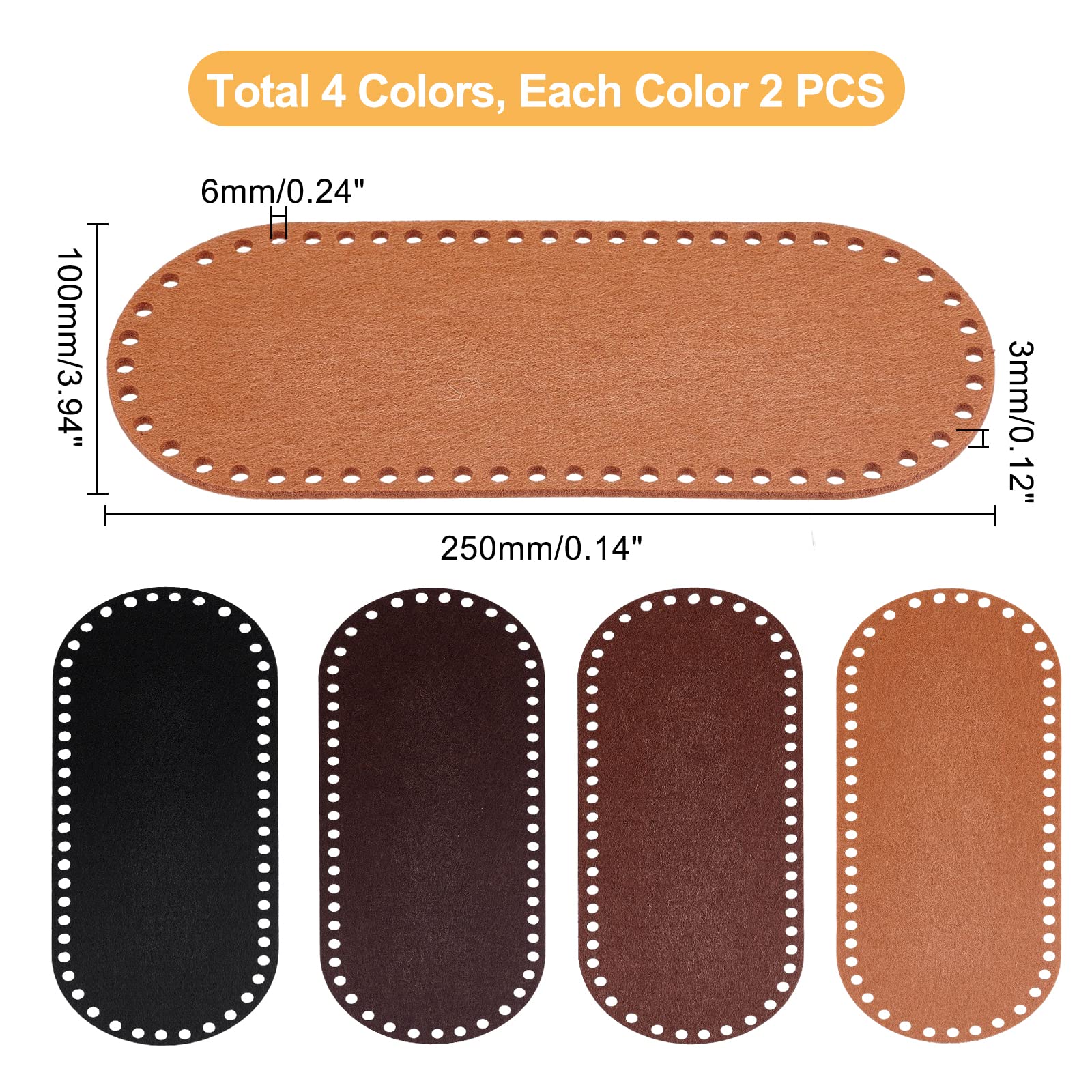 PH PandaHall Oval Felt Bag Bottom – 2-Pack Reusable Base For Knitting Baskets, Yarn Storage & DIY Crafts